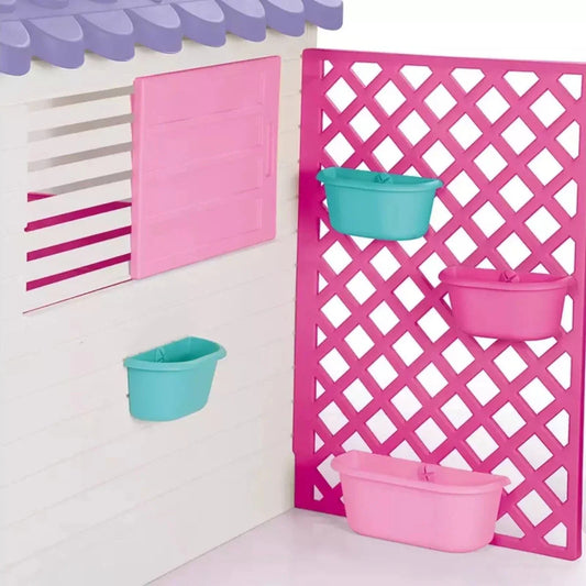 Dolu Deluxe Garden Playhouse with Fence – Pink