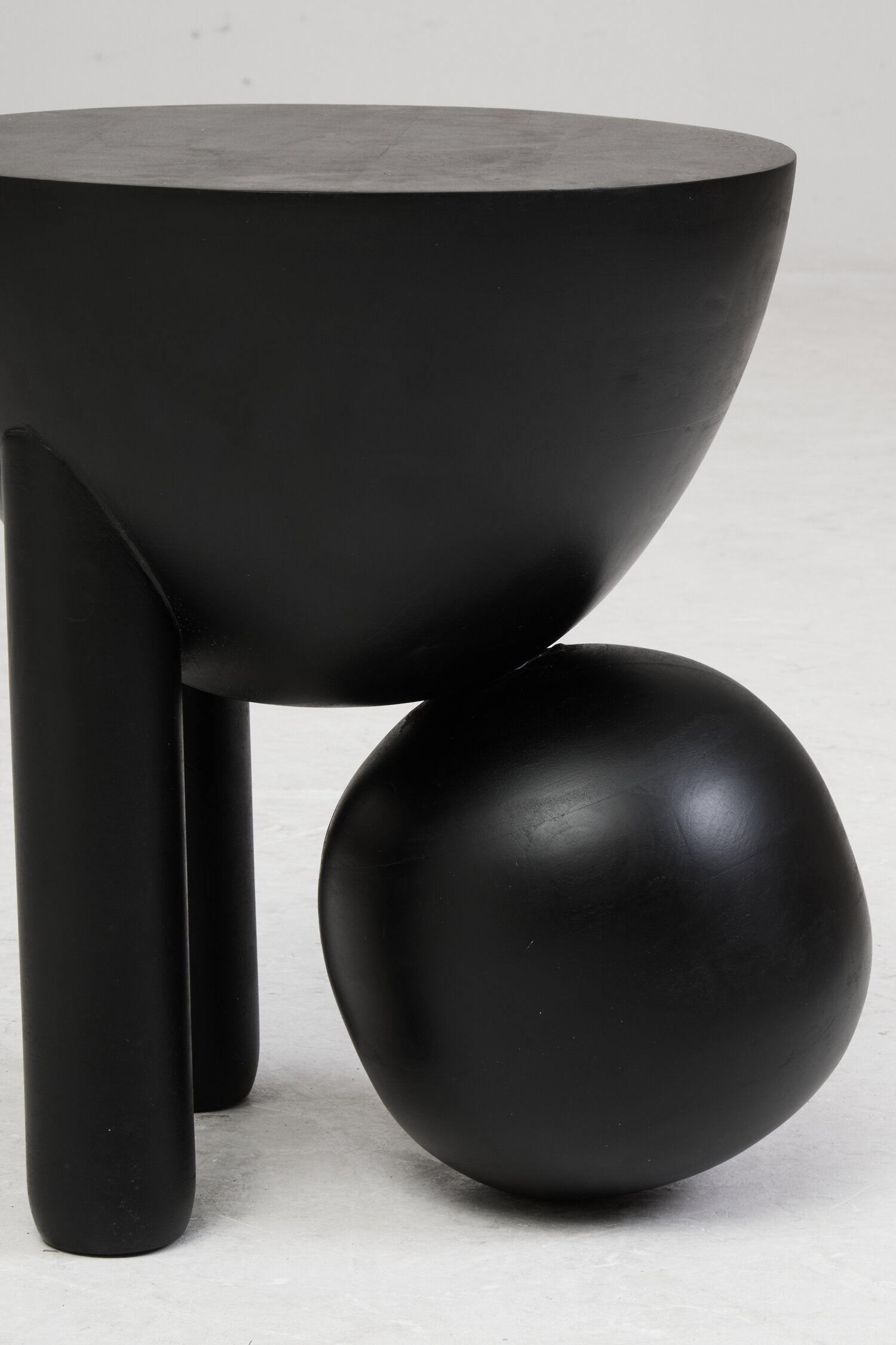 Walsa Black Finish Mango Wood Ball Detail Side Table