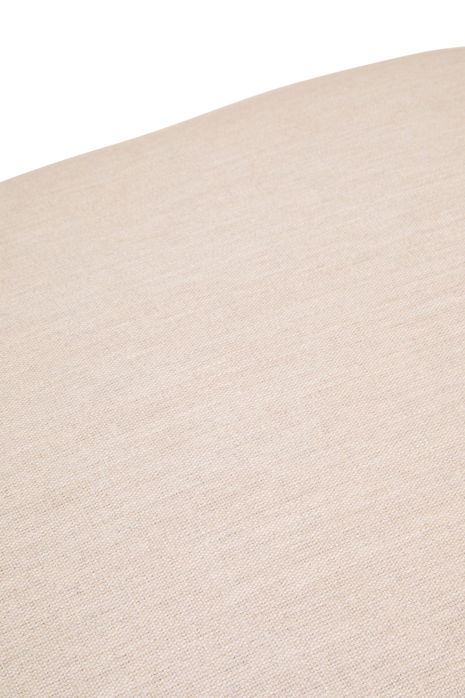 Parova Cream Linen Textured Footstool With Wood Base