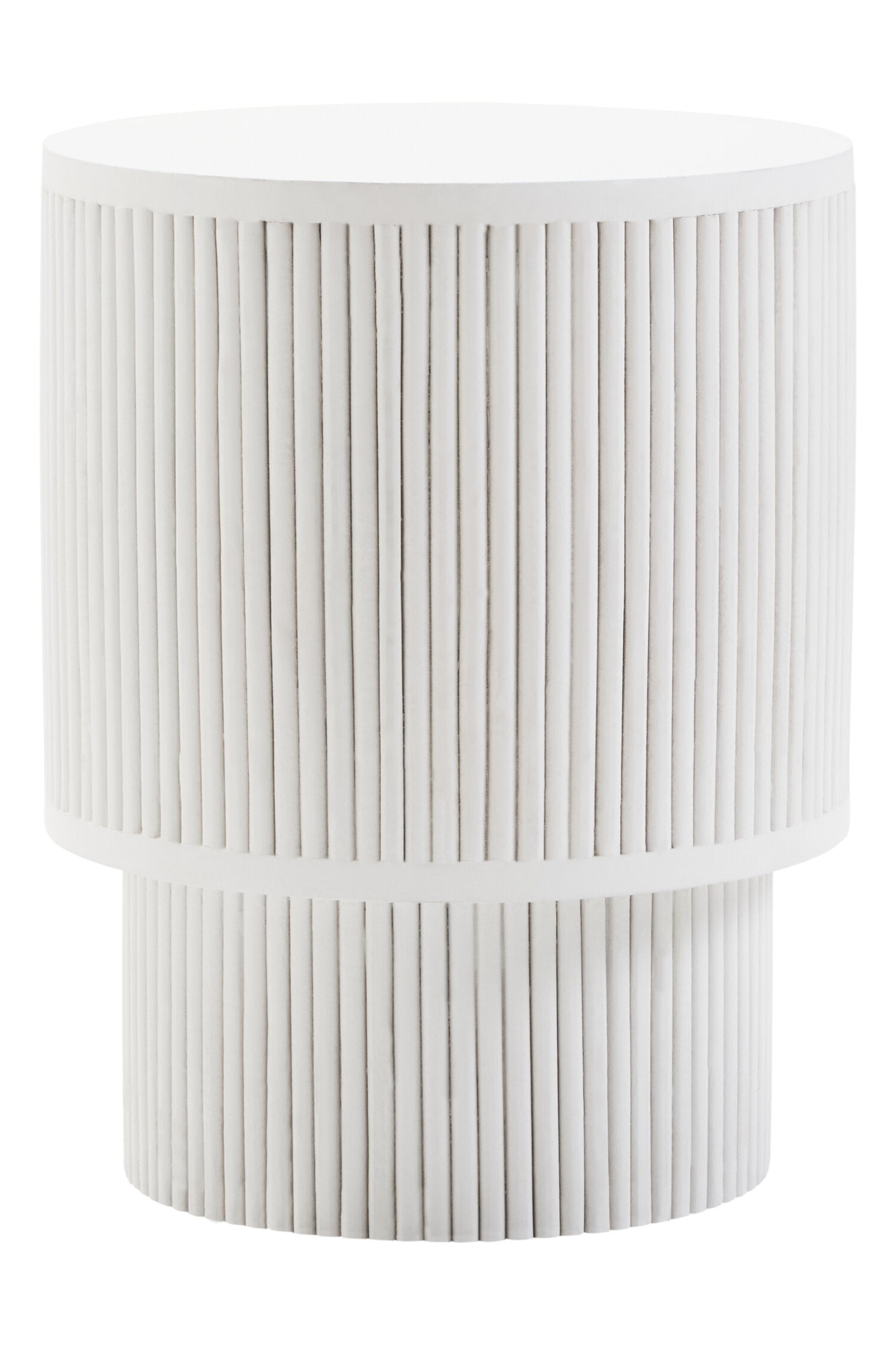 Walsa Whitewash Mango Wood Ridge Detail Side Table