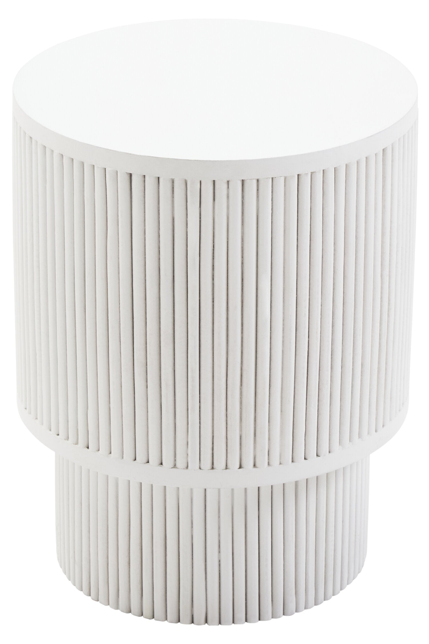 Walsa Whitewash Mango Wood Ridge Detail Side Table