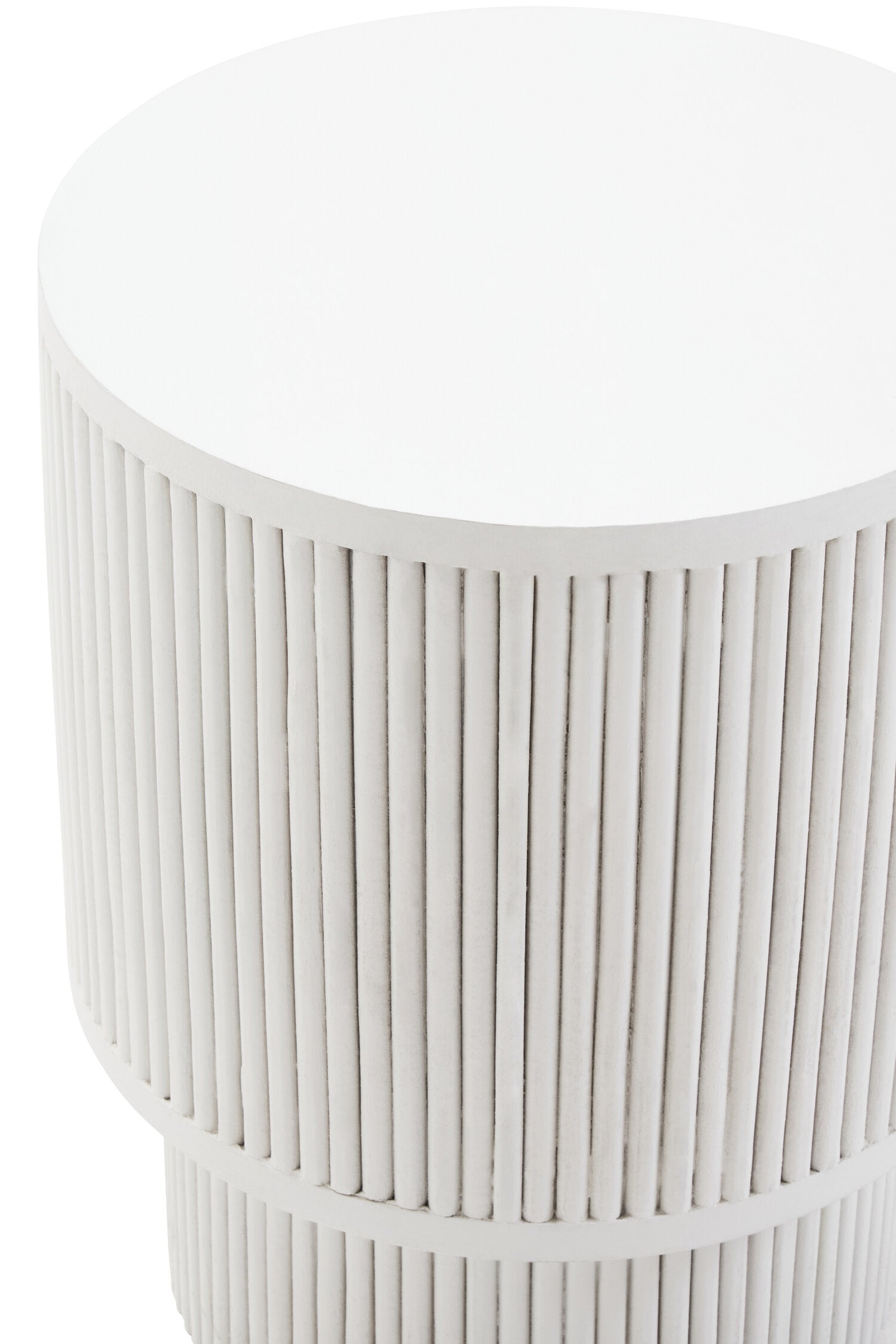 Walsa Whitewash Mango Wood Ridge Detail Side Table