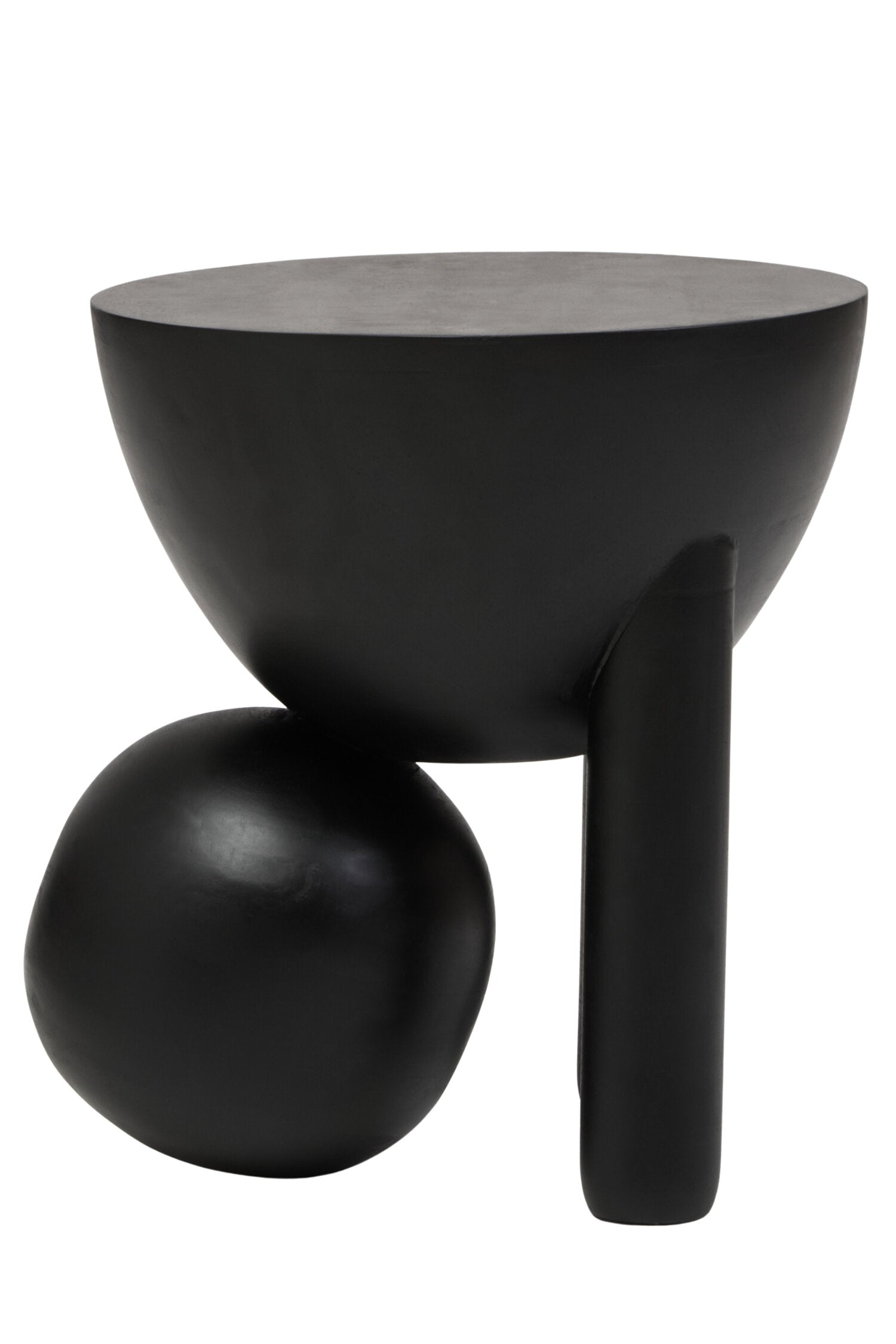 Walsa Black Finish Mango Wood Ball Detail Side Table