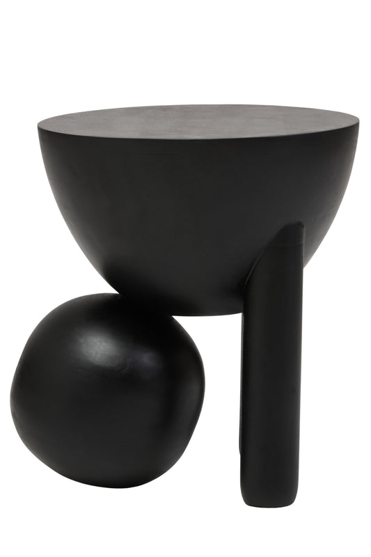 Walsa Black Finish Mango Wood Ball Detail Side Table