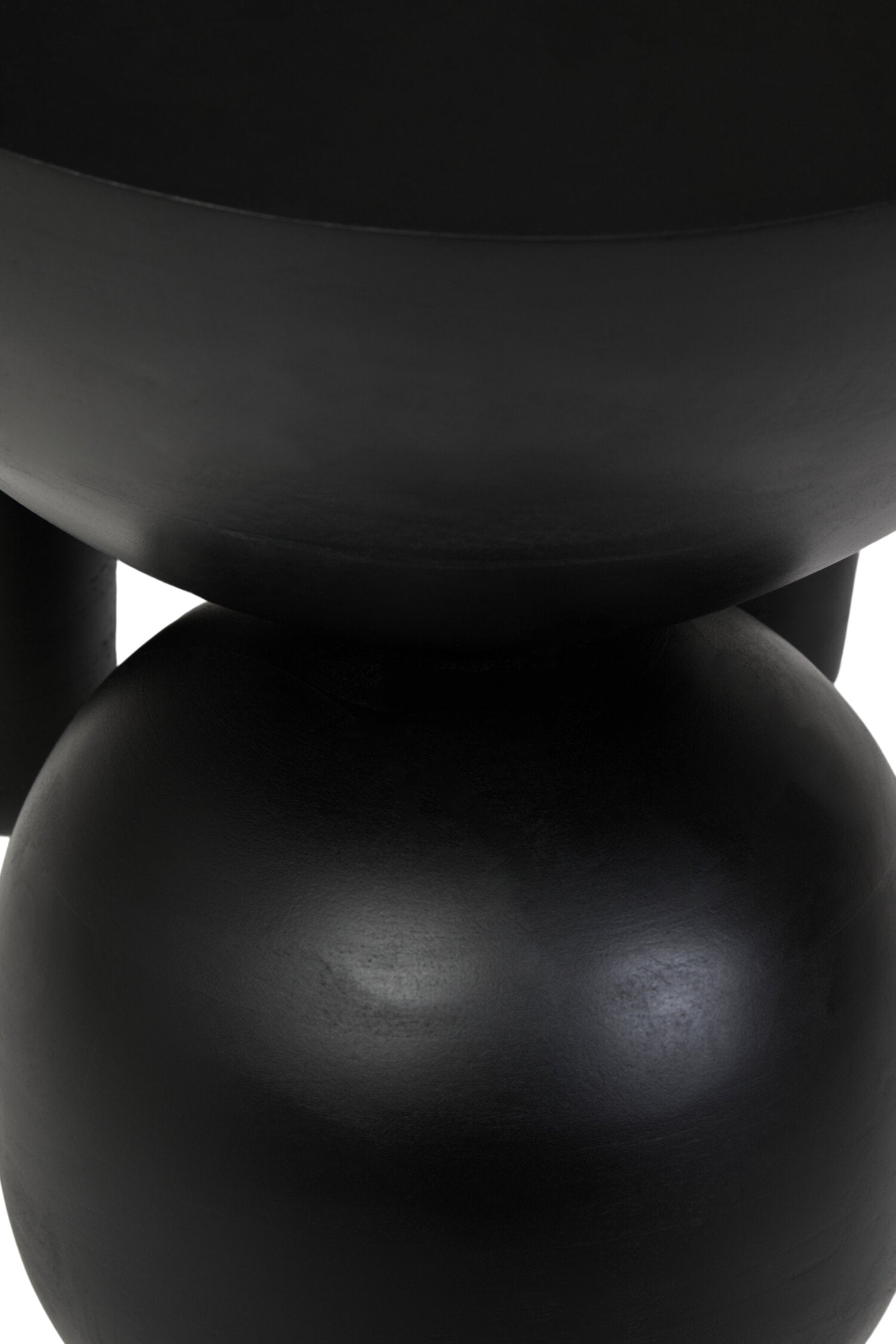 Walsa Black Finish Mango Wood Ball Detail Side Table