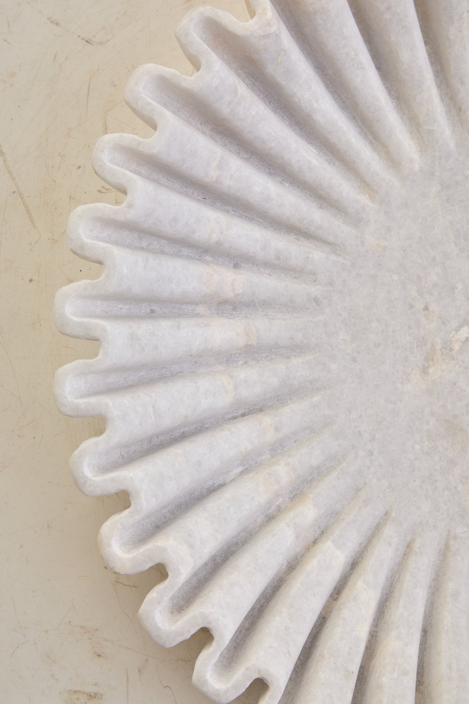 Savio Large White Fluted Marble Bowl