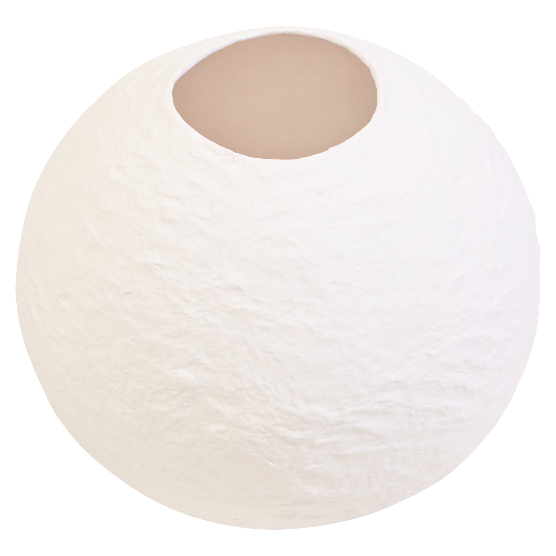 Sanai Cotton Mache Small White Round Vase