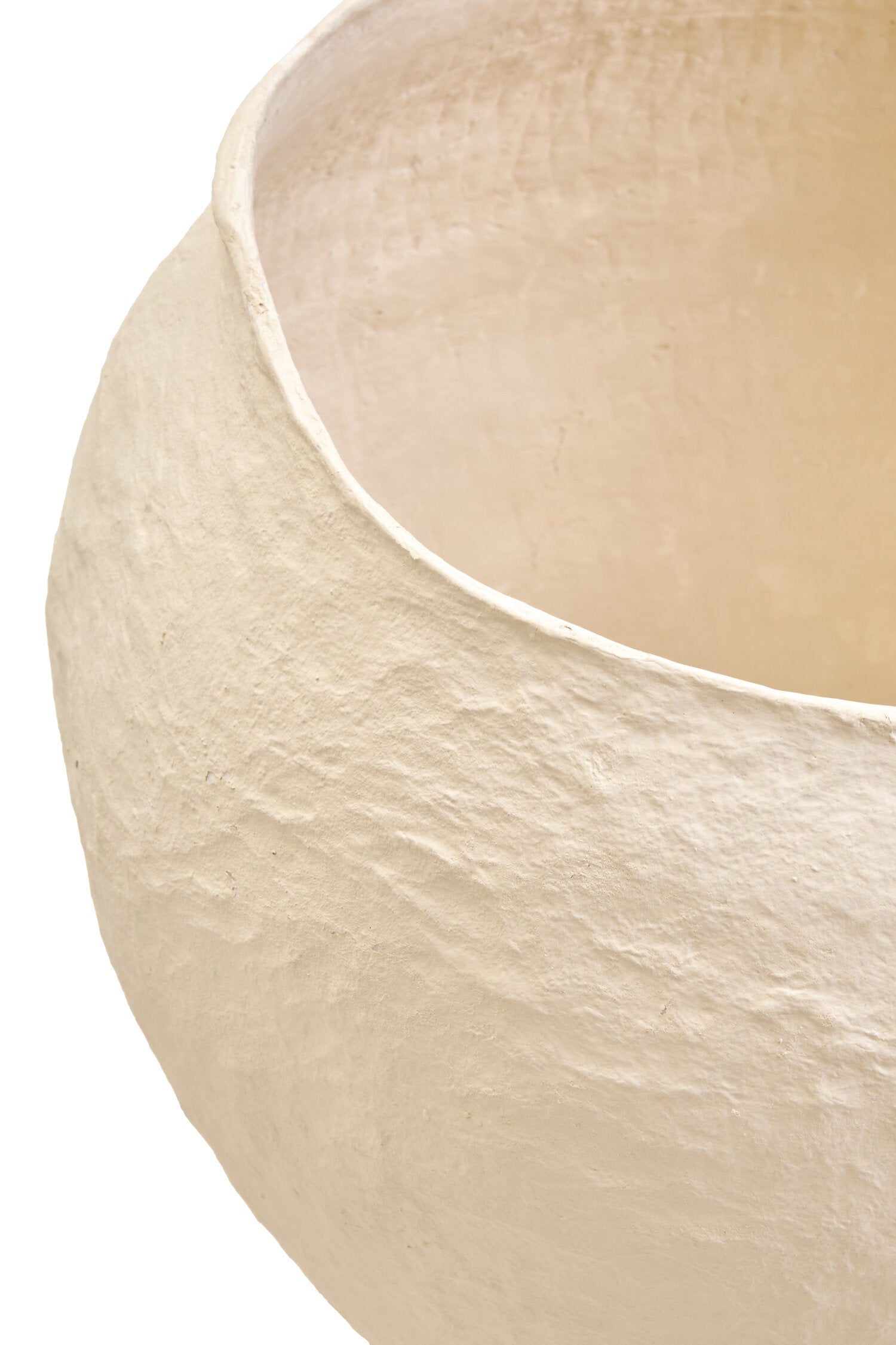 Sanai Cotton Mache Large Beige Planter