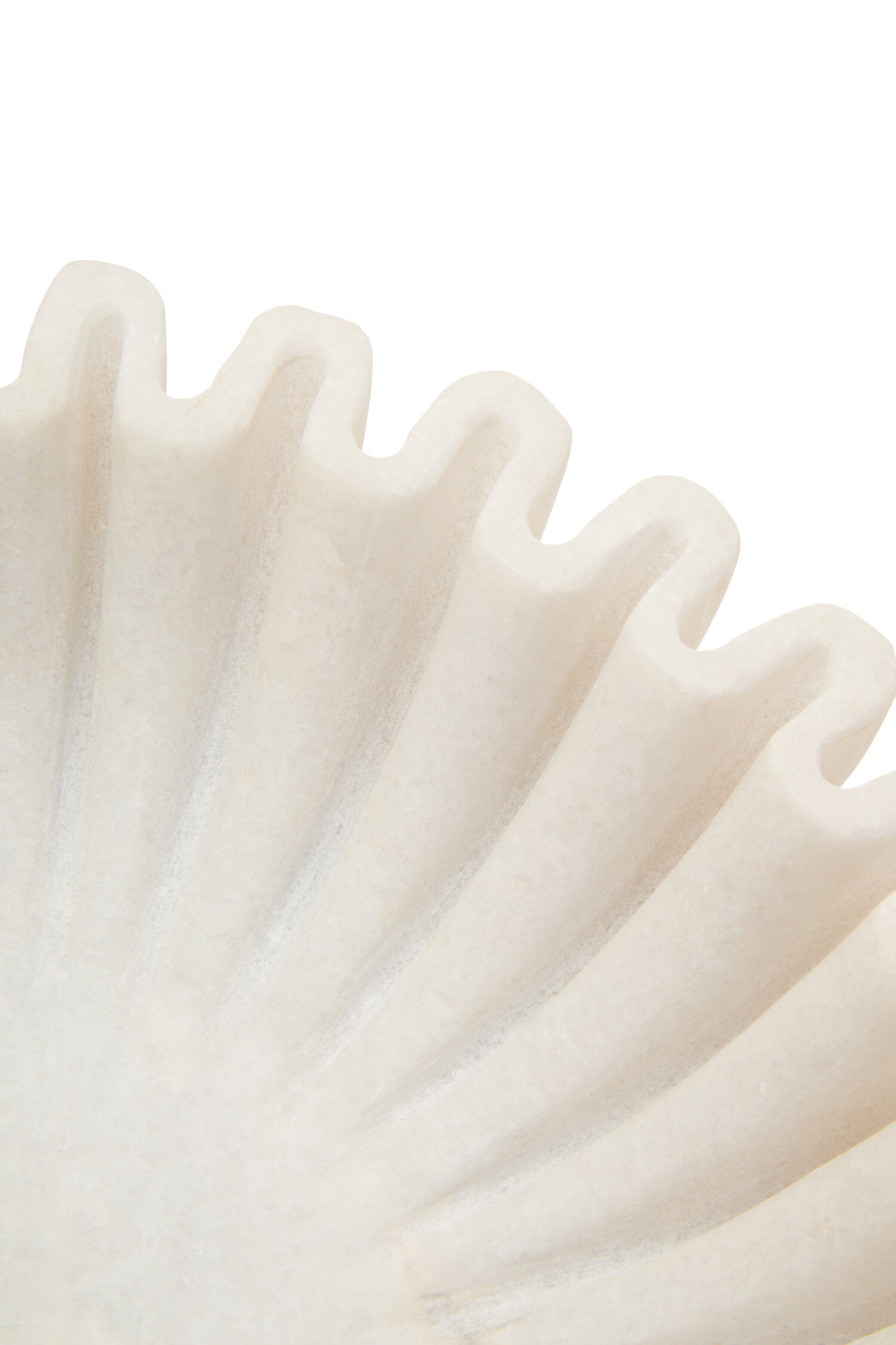 Savio Small White Fluted Marble Bowl