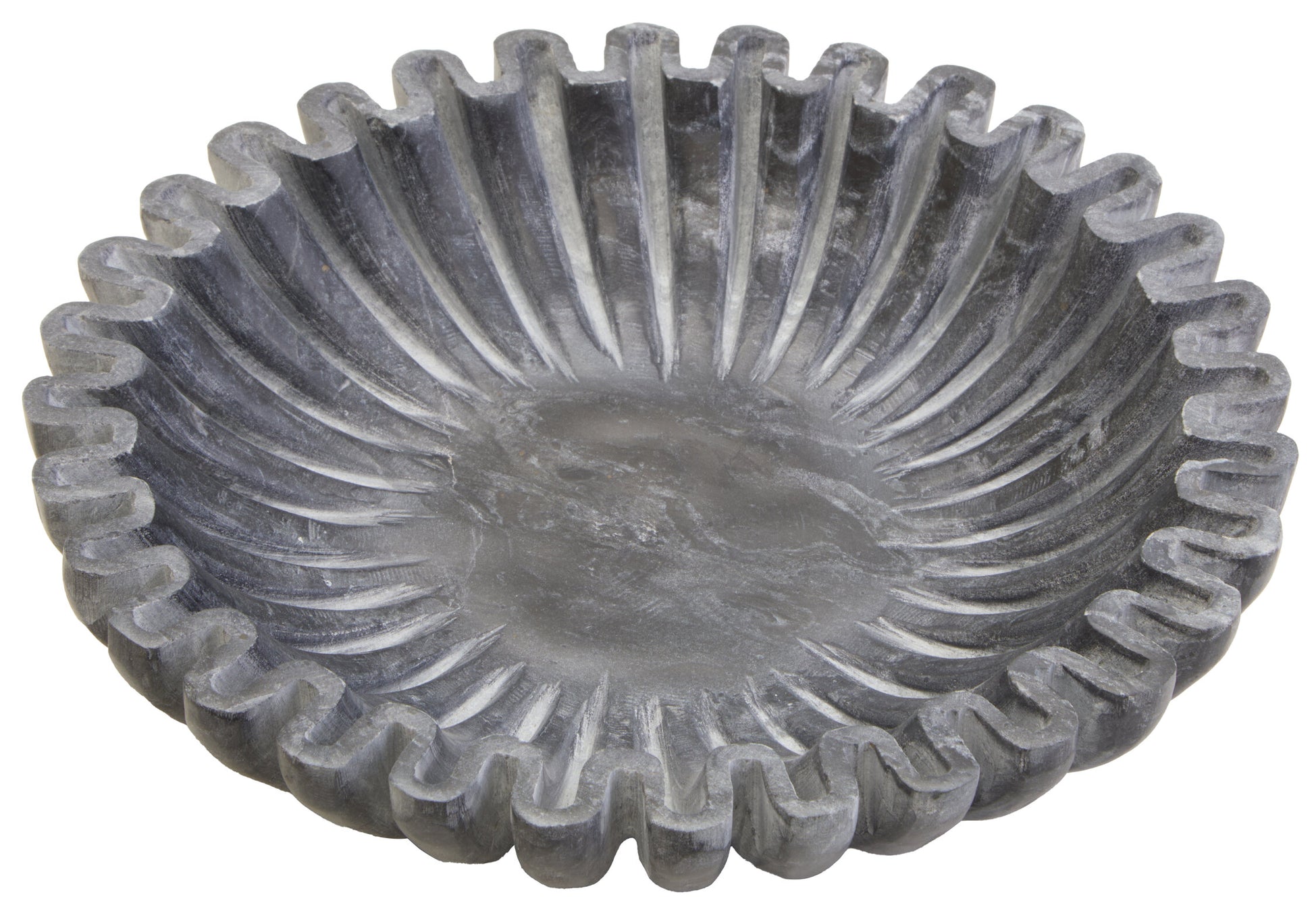 Savio Small Grey Fluted Marble Bowl