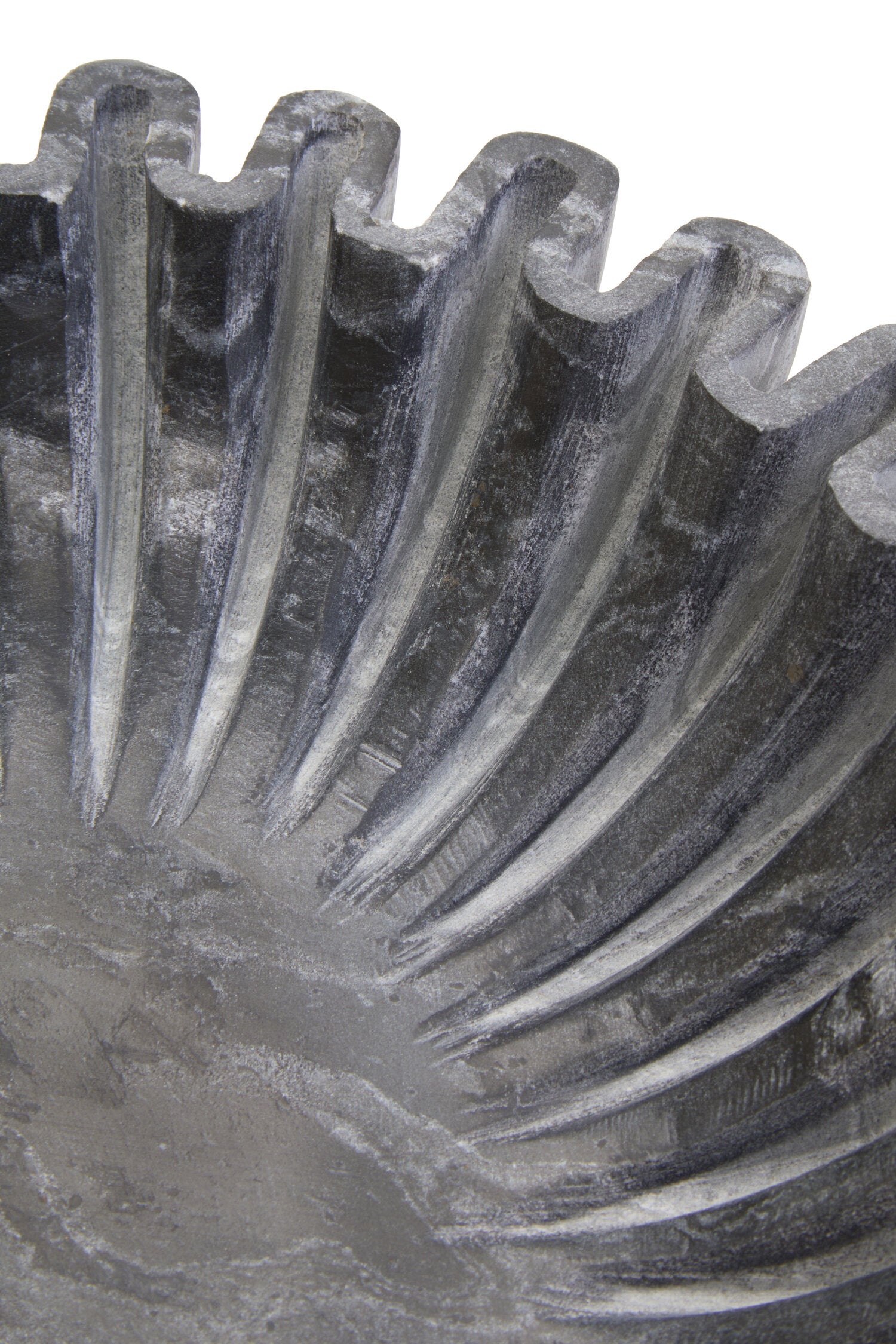 Savio Small Grey Fluted Marble Bowl