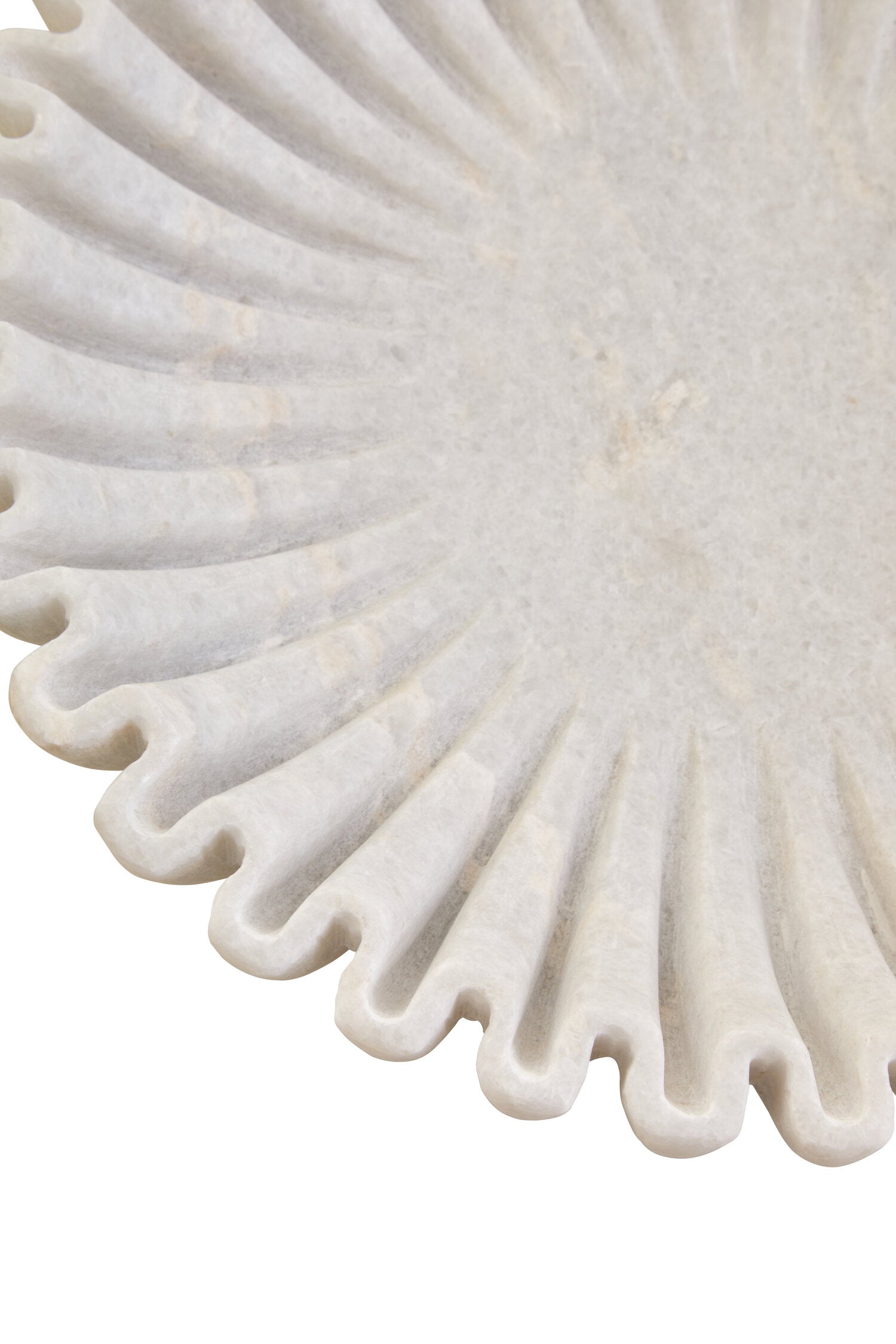 Savio Large White Fluted Marble Bowl