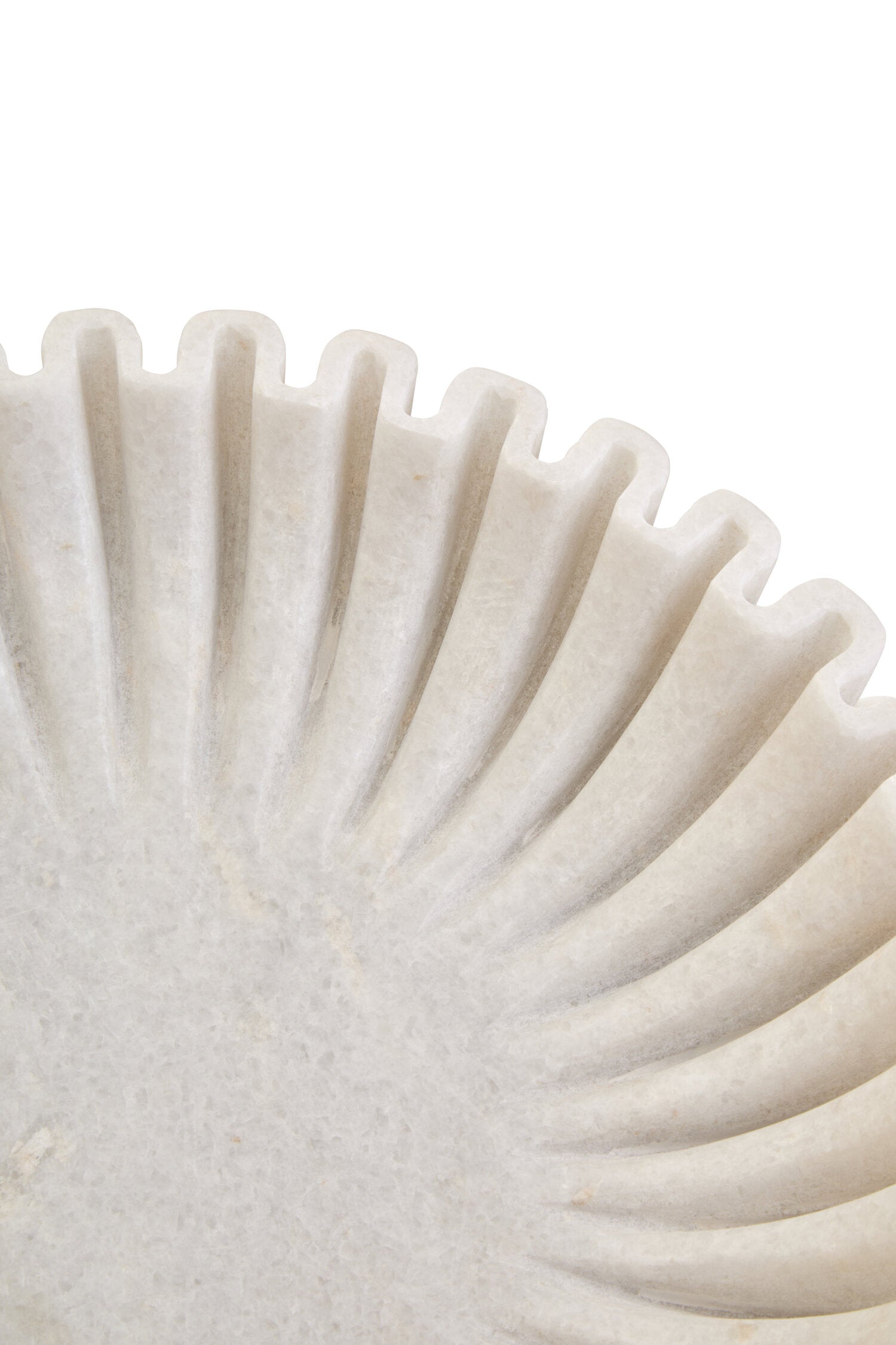 Savio Large White Fluted Marble Bowl