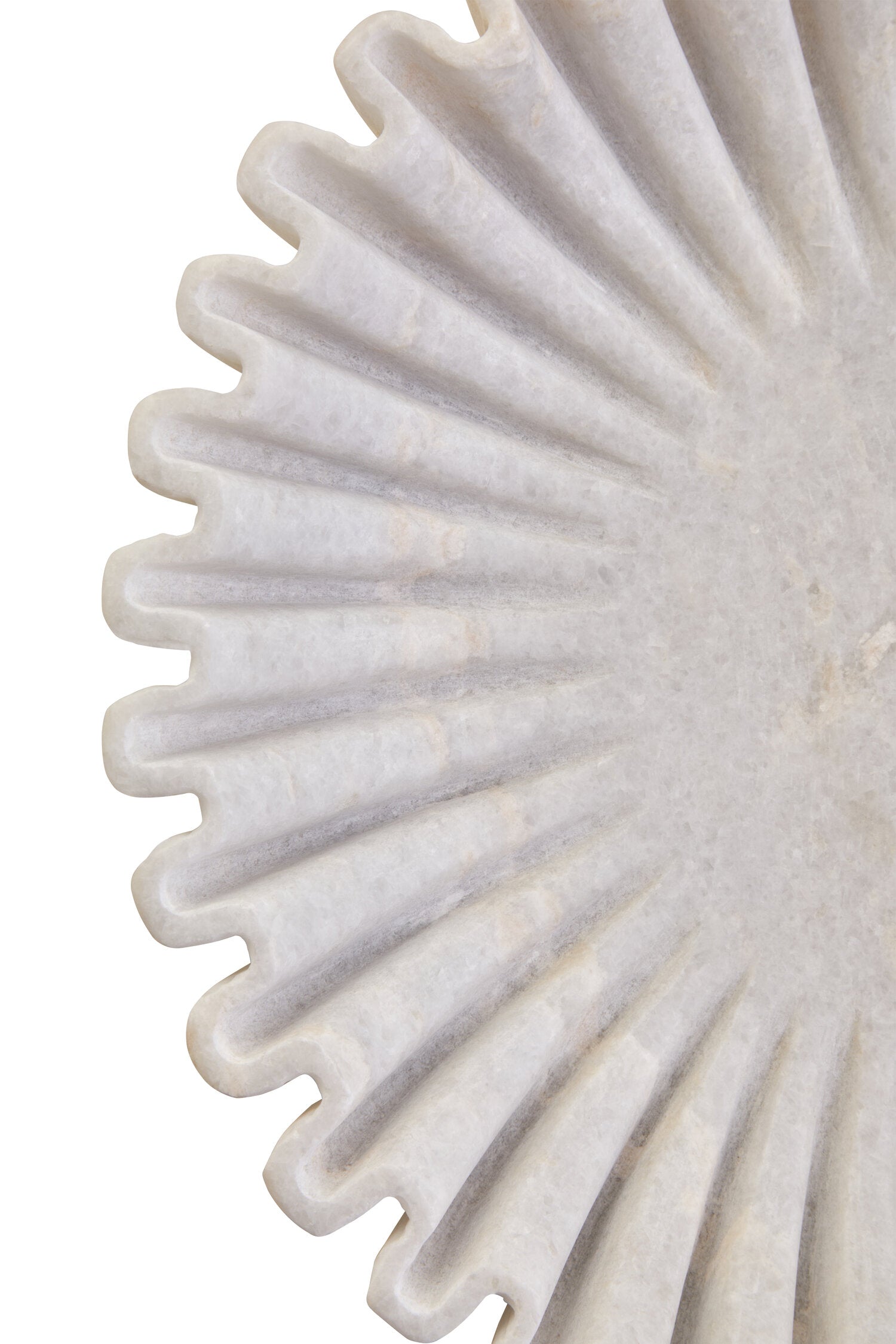 Savio Large White Fluted Marble Bowl