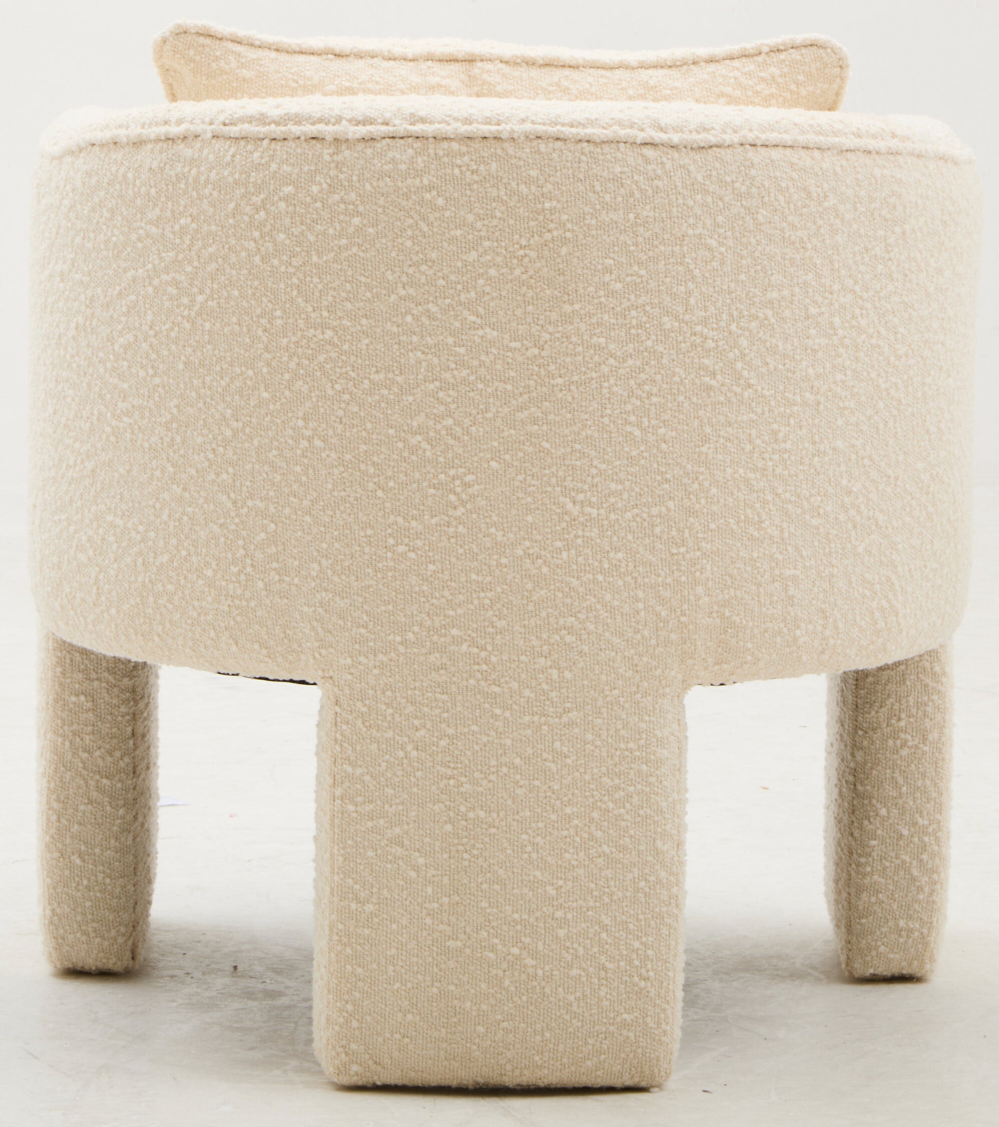 Ozzero Ivory Boucle Curved Armchair