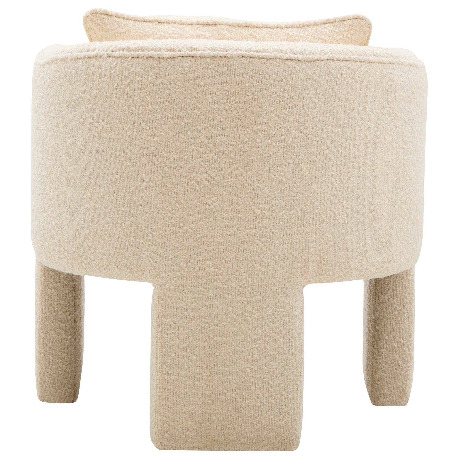 Ozzero Ivory Boucle Curved Armchair