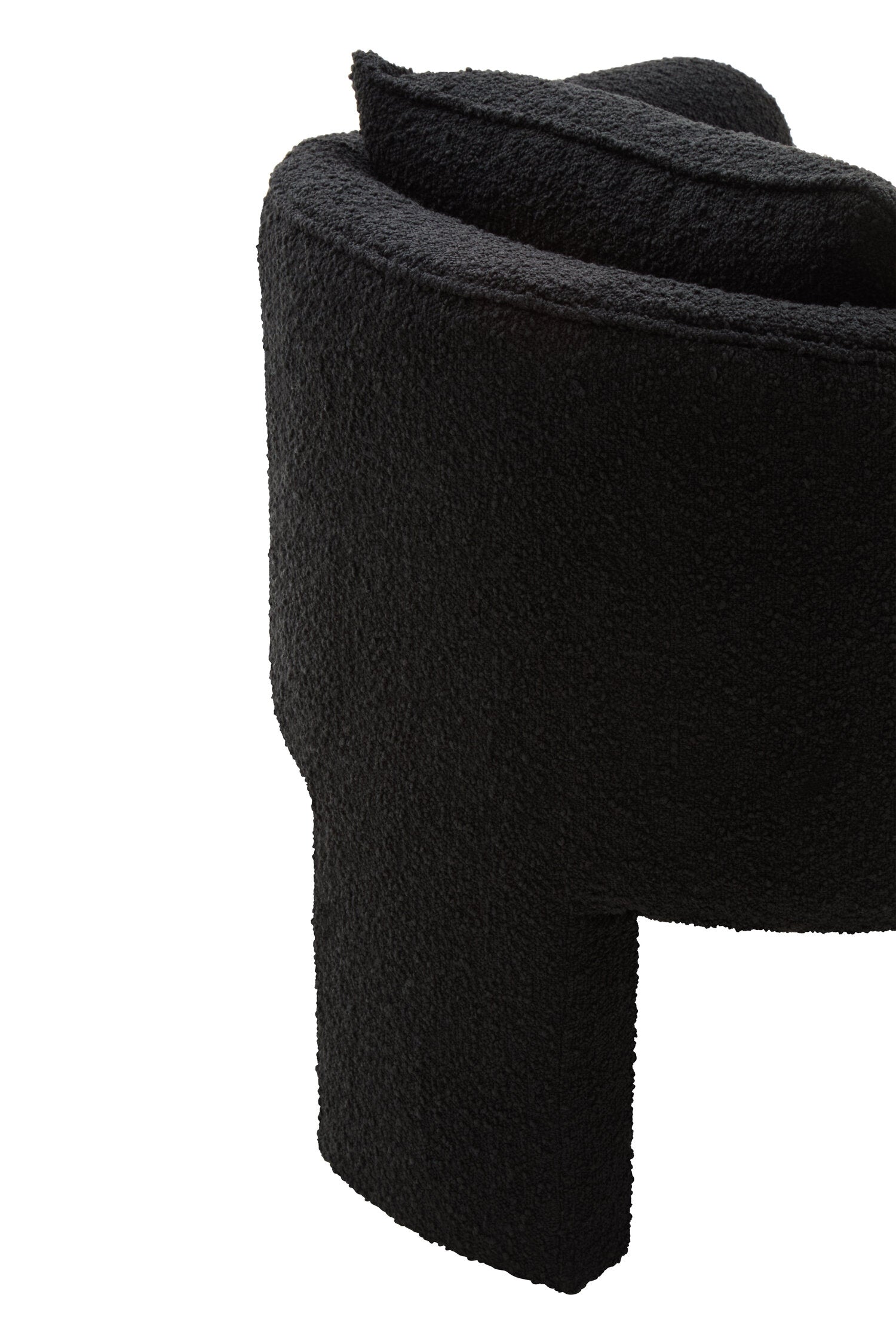Ozzero Black Boucle Curved Armchair