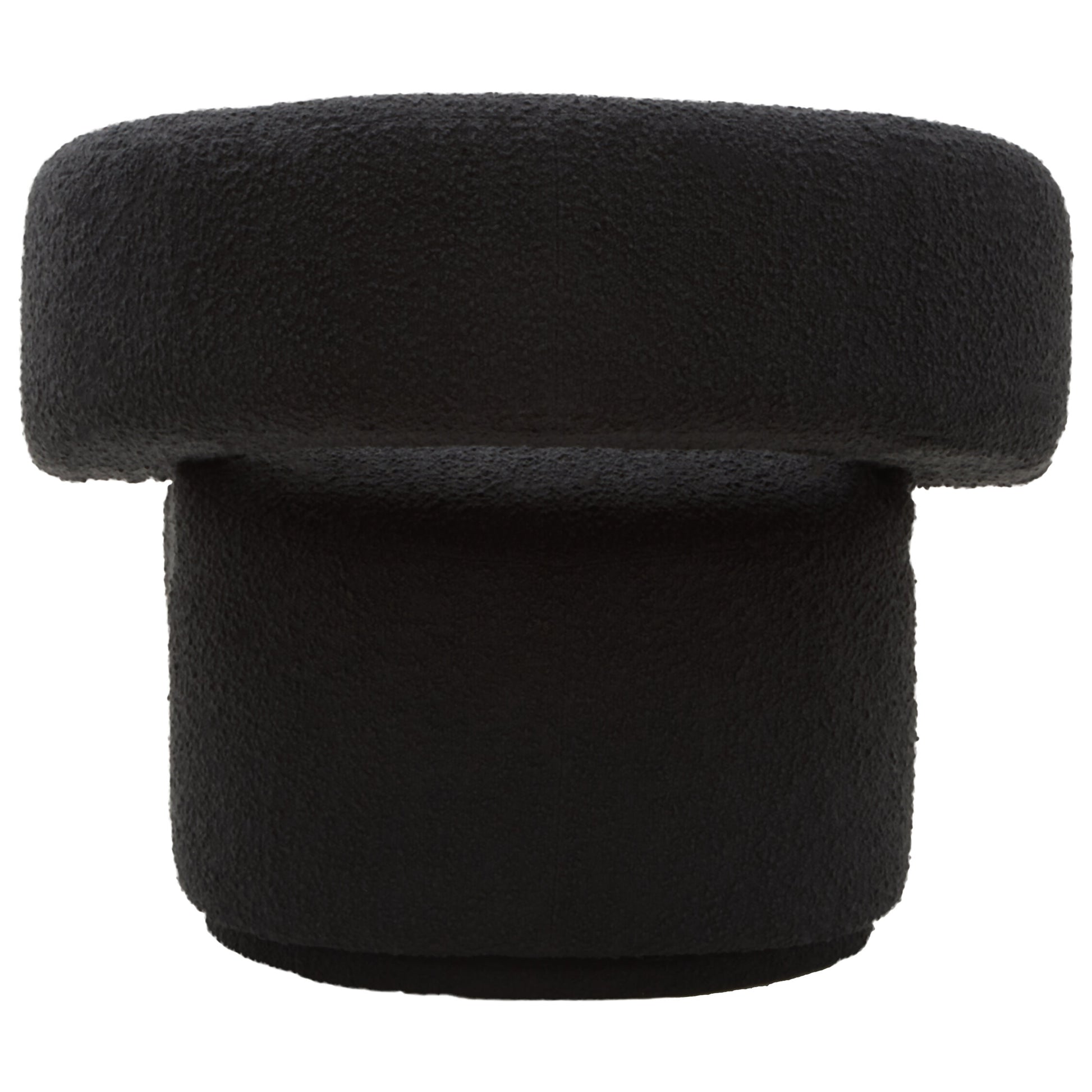 Oliveto Black Boucle Curved Swivel Armchair