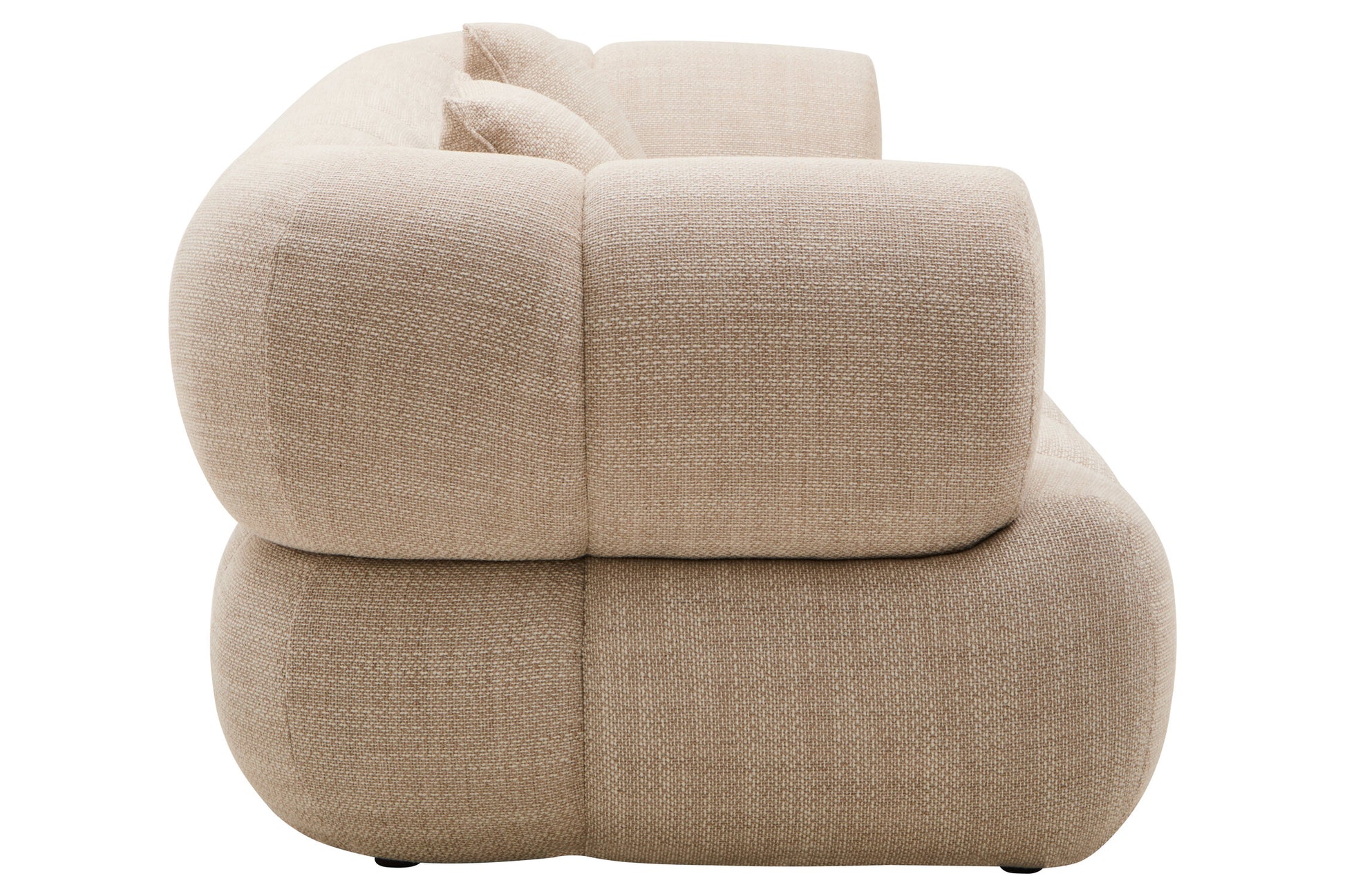 Ordona Cream Linen 3 Seater Curved Sofa
