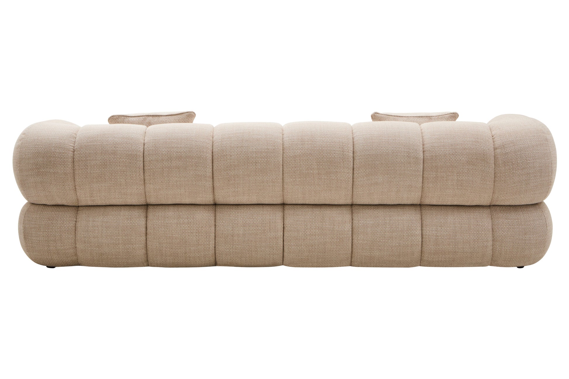 Ordona Cream Linen 3 Seater Curved Sofa