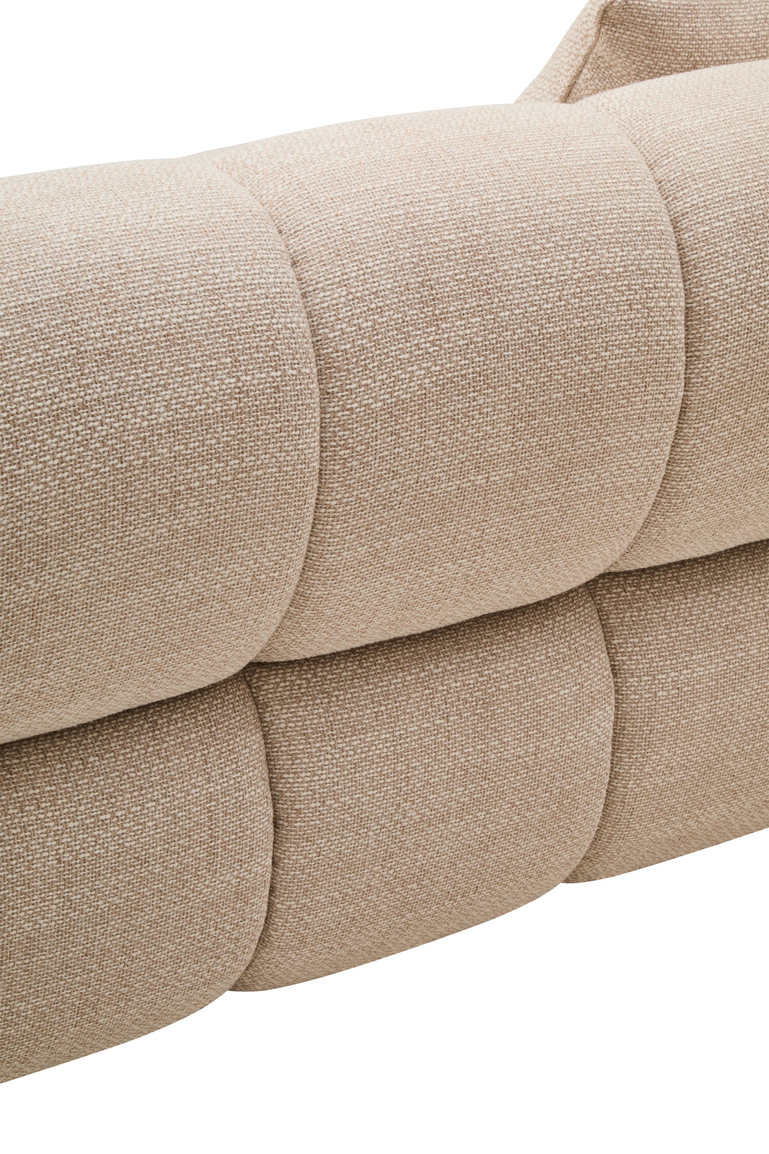 Ordona Cream Linen 3 Seater Curved Sofa