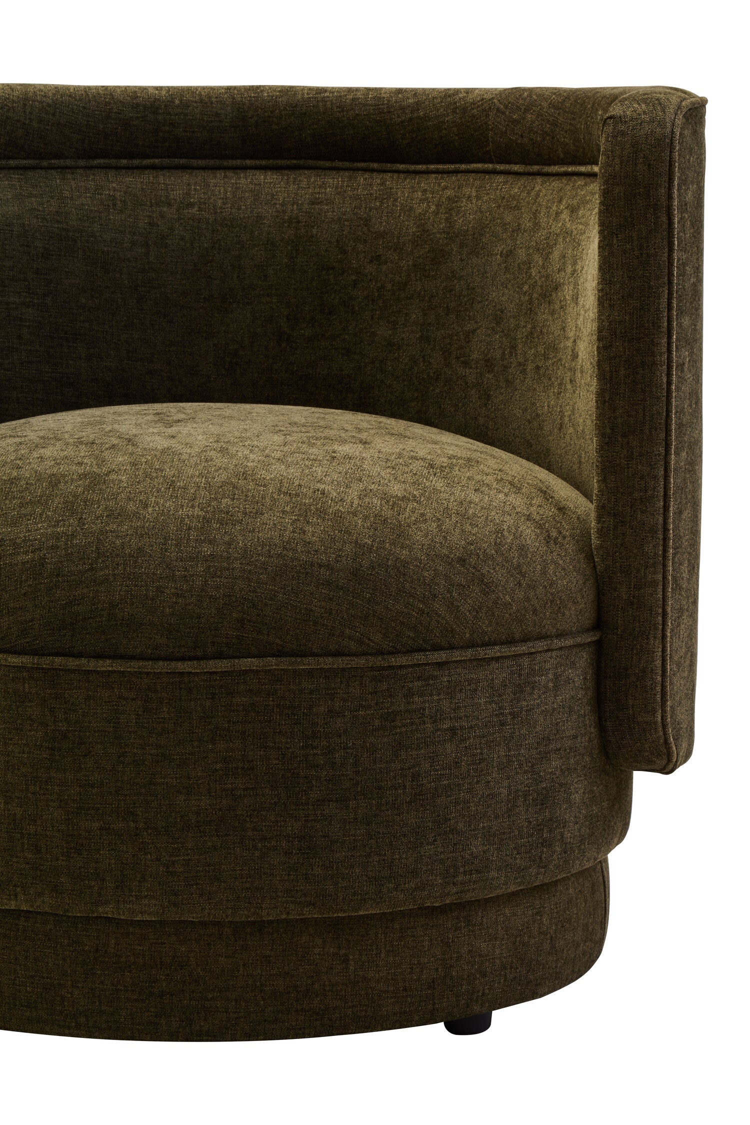 Drake Forest Green Chenille Effect Curved Chair