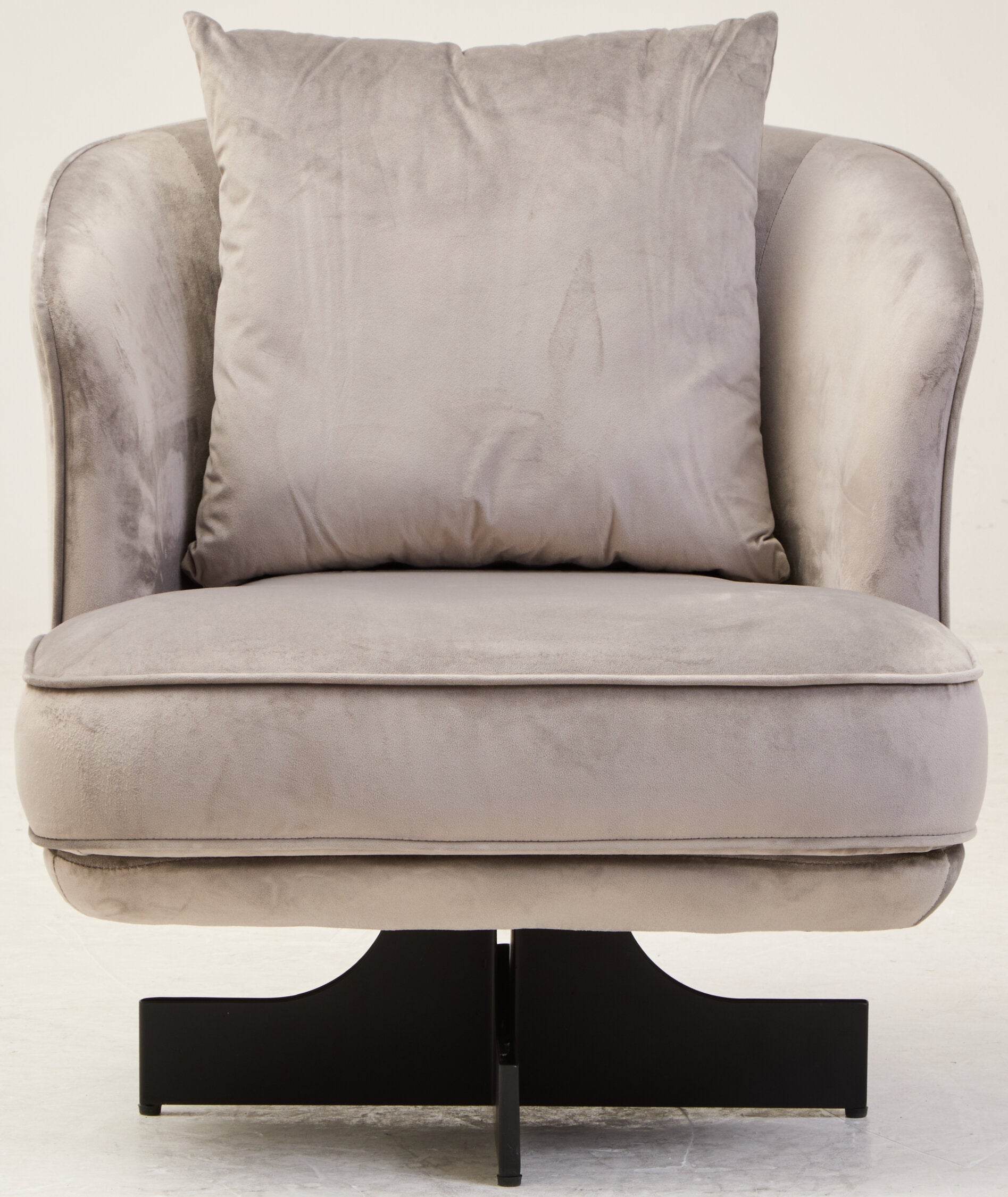 Hale Grey Velvet Swivel Chair
