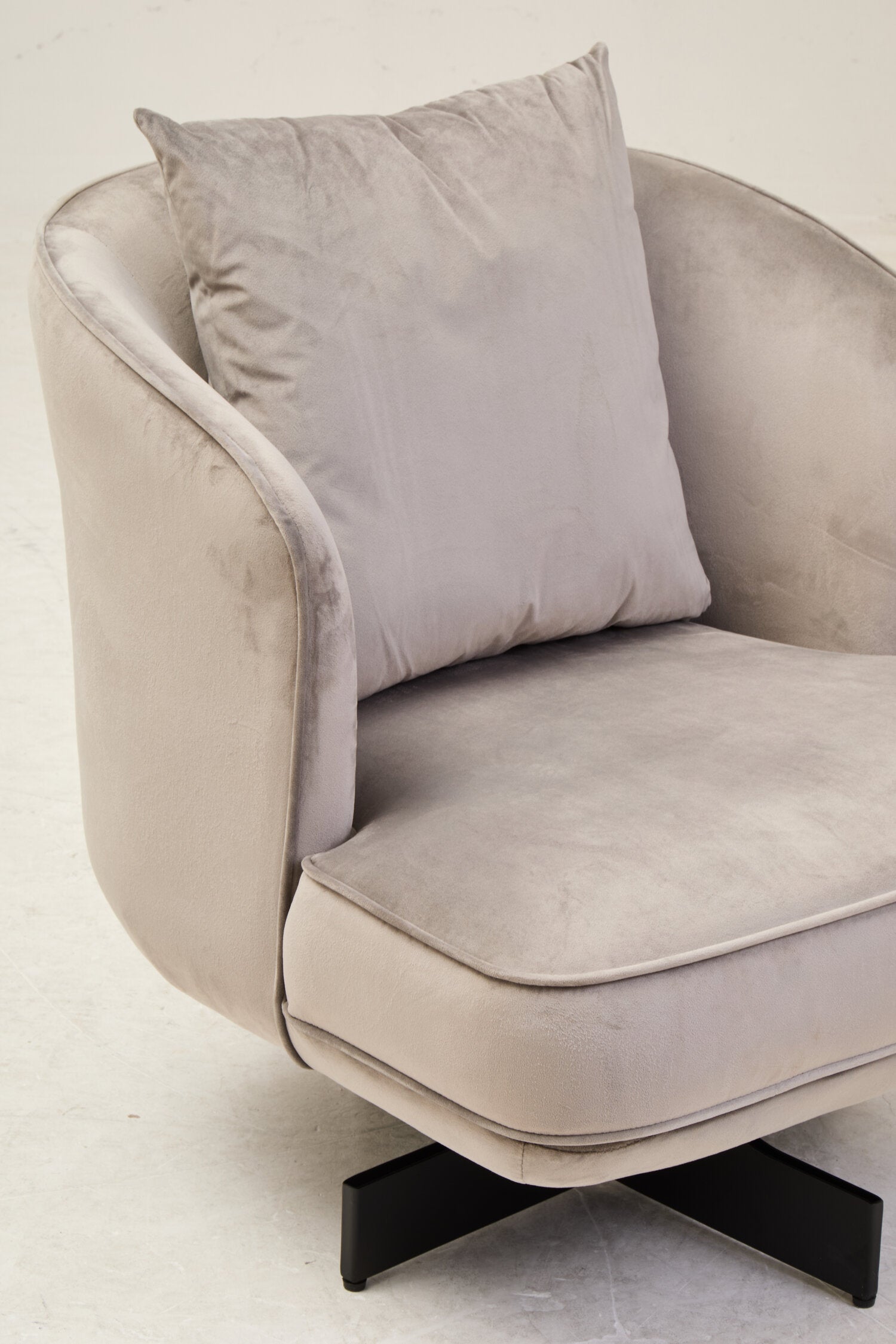 Hale Grey Velvet Swivel Chair