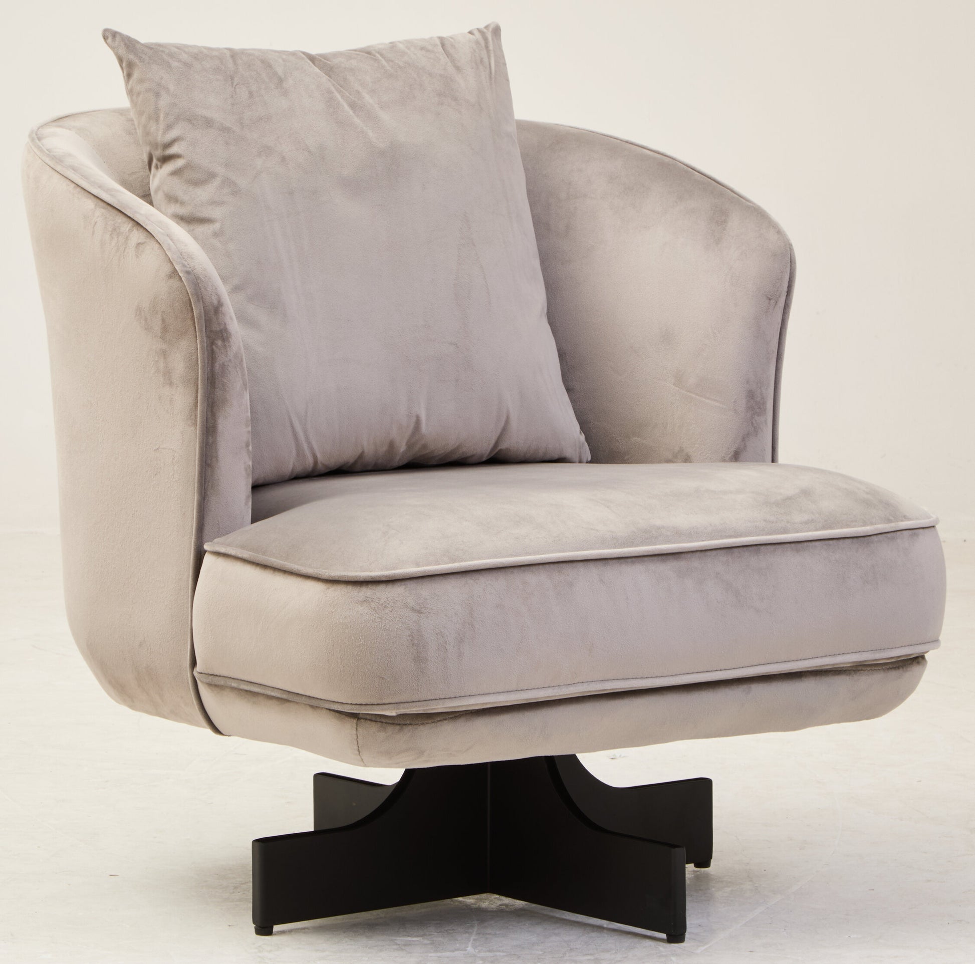 Hale Grey Velvet Swivel Chair