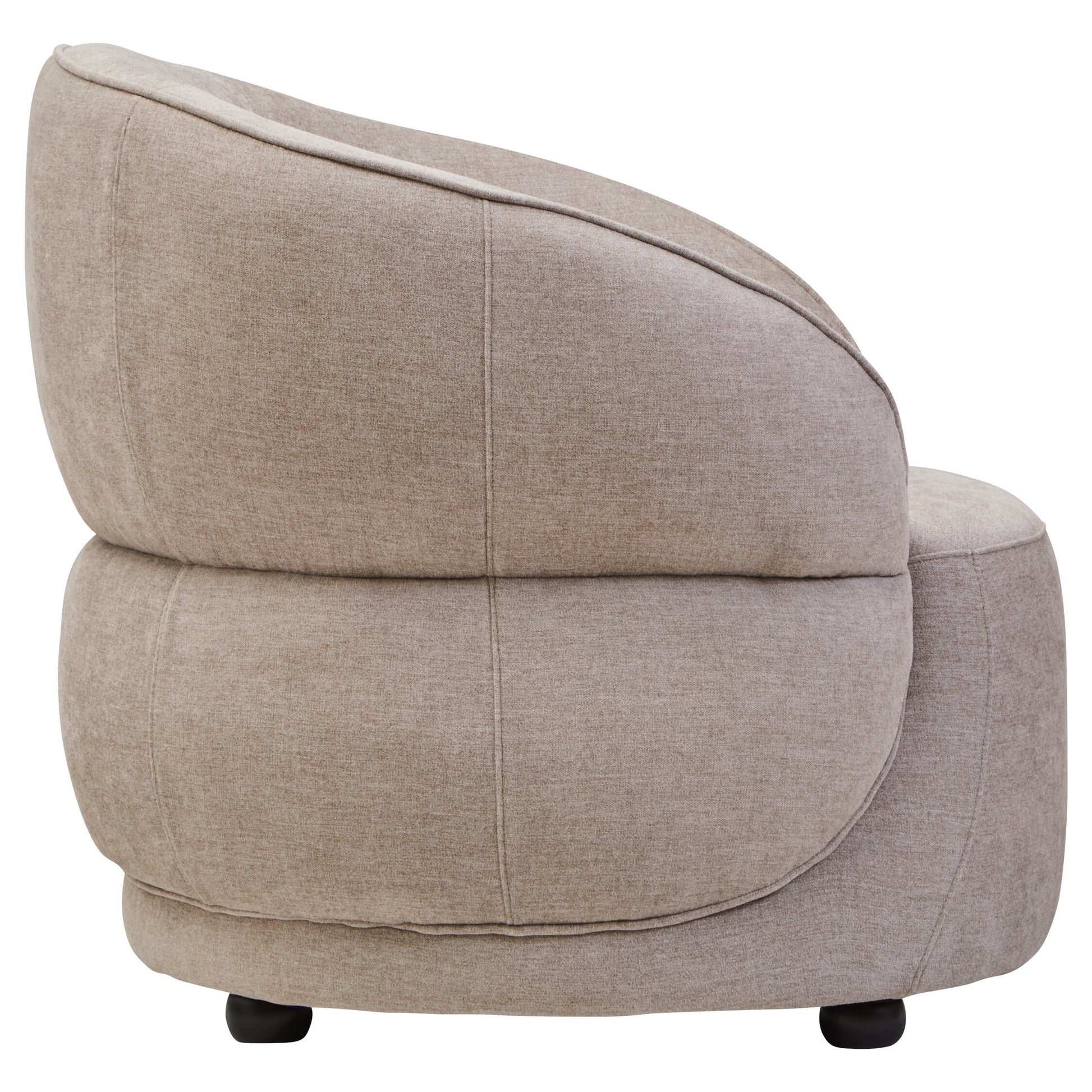 Daphne Taupe Chenille Effect Curved Chair
