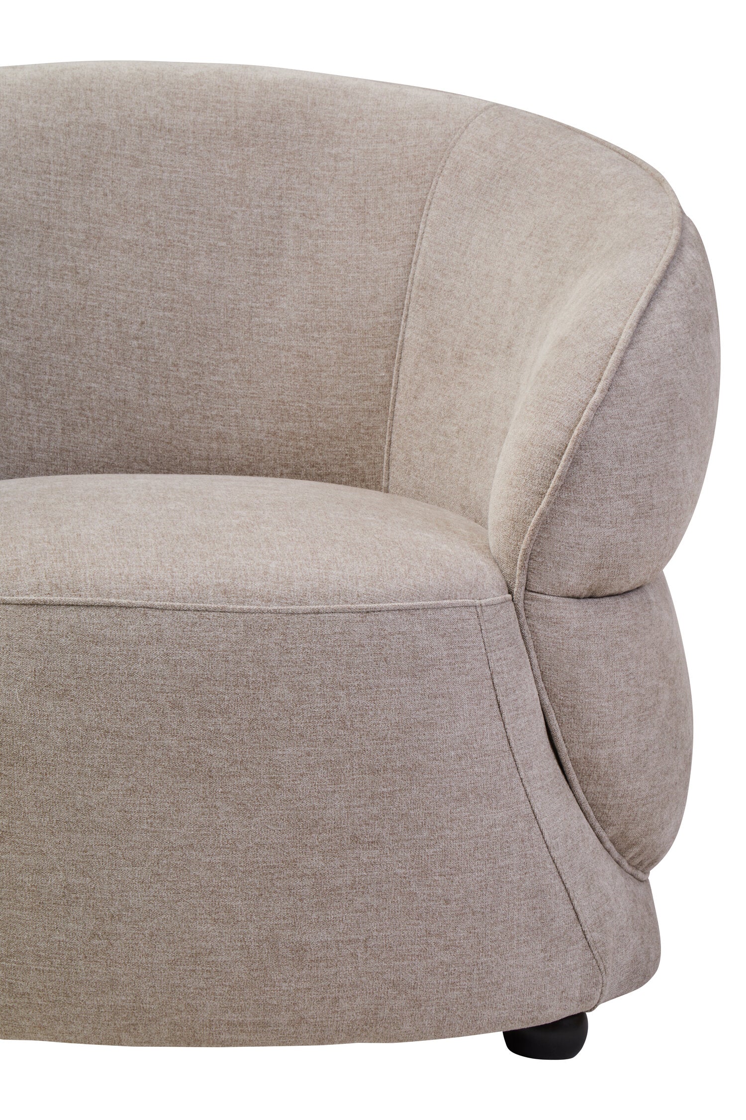 Daphne Taupe Chenille Effect Curved Chair