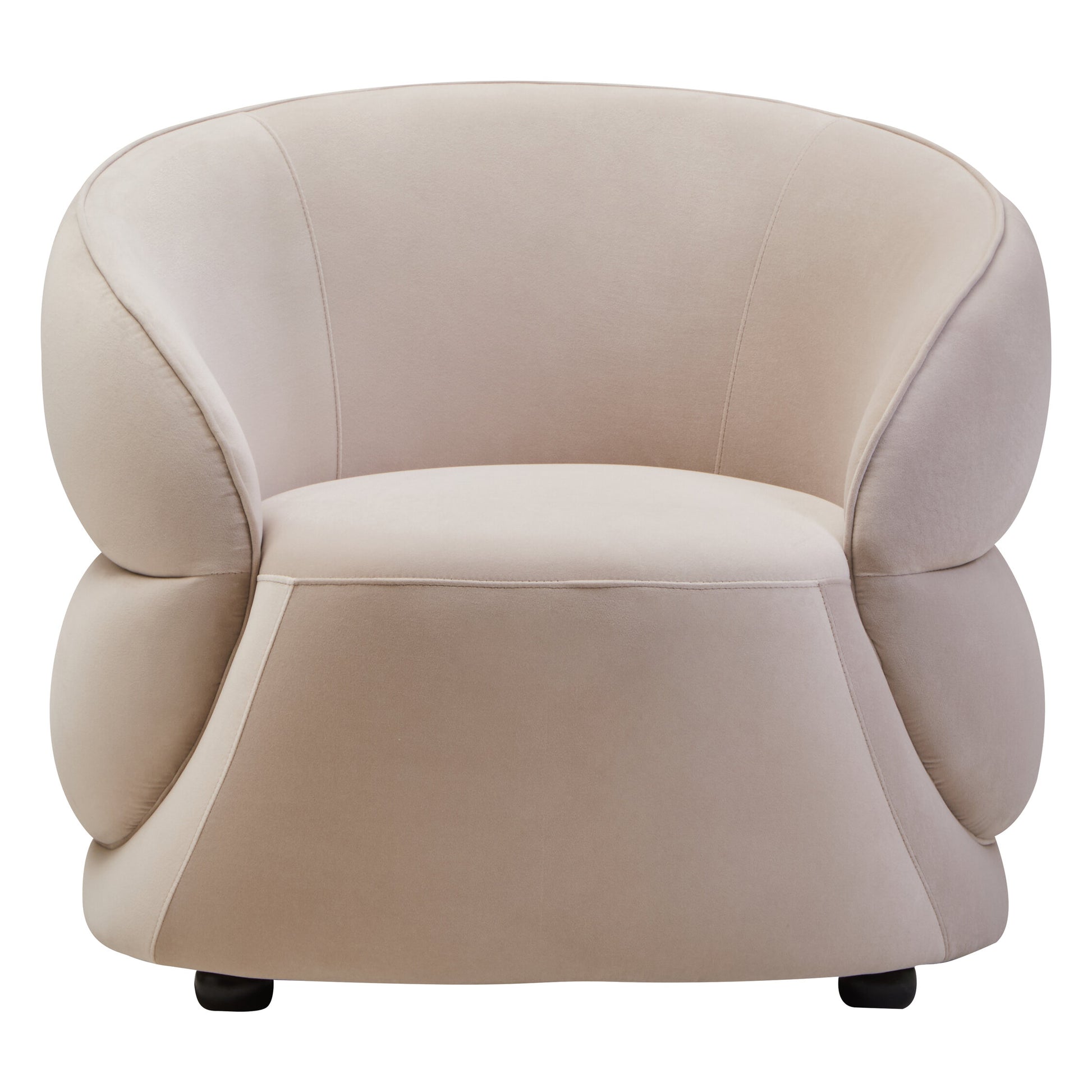 Darla Stone Velvet Curved Chair