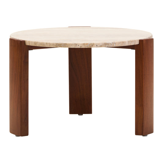 Palermo Round Travertine Top Small Coffee Table