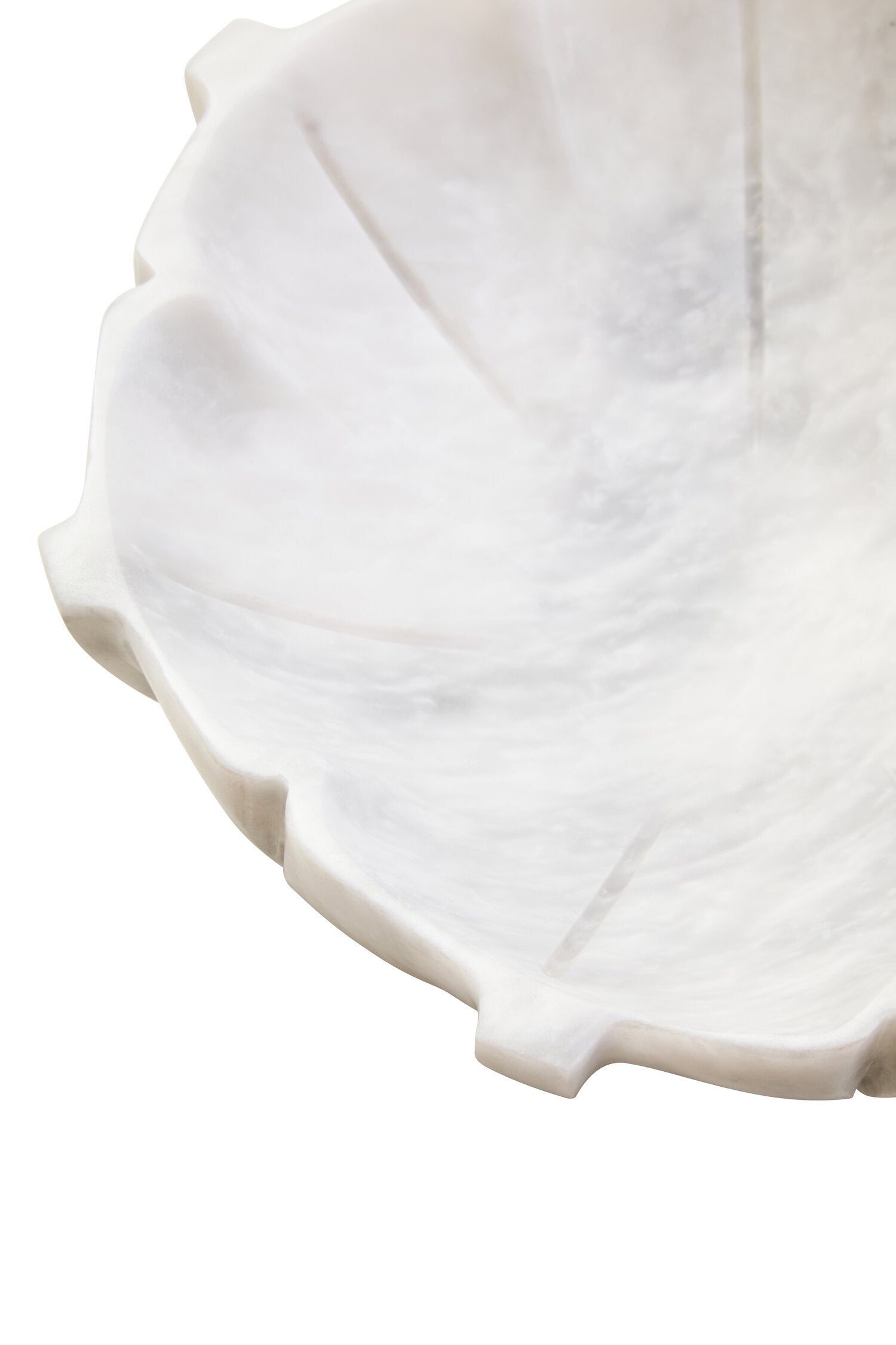 Zoro Medium White Marble Lotus Bowl