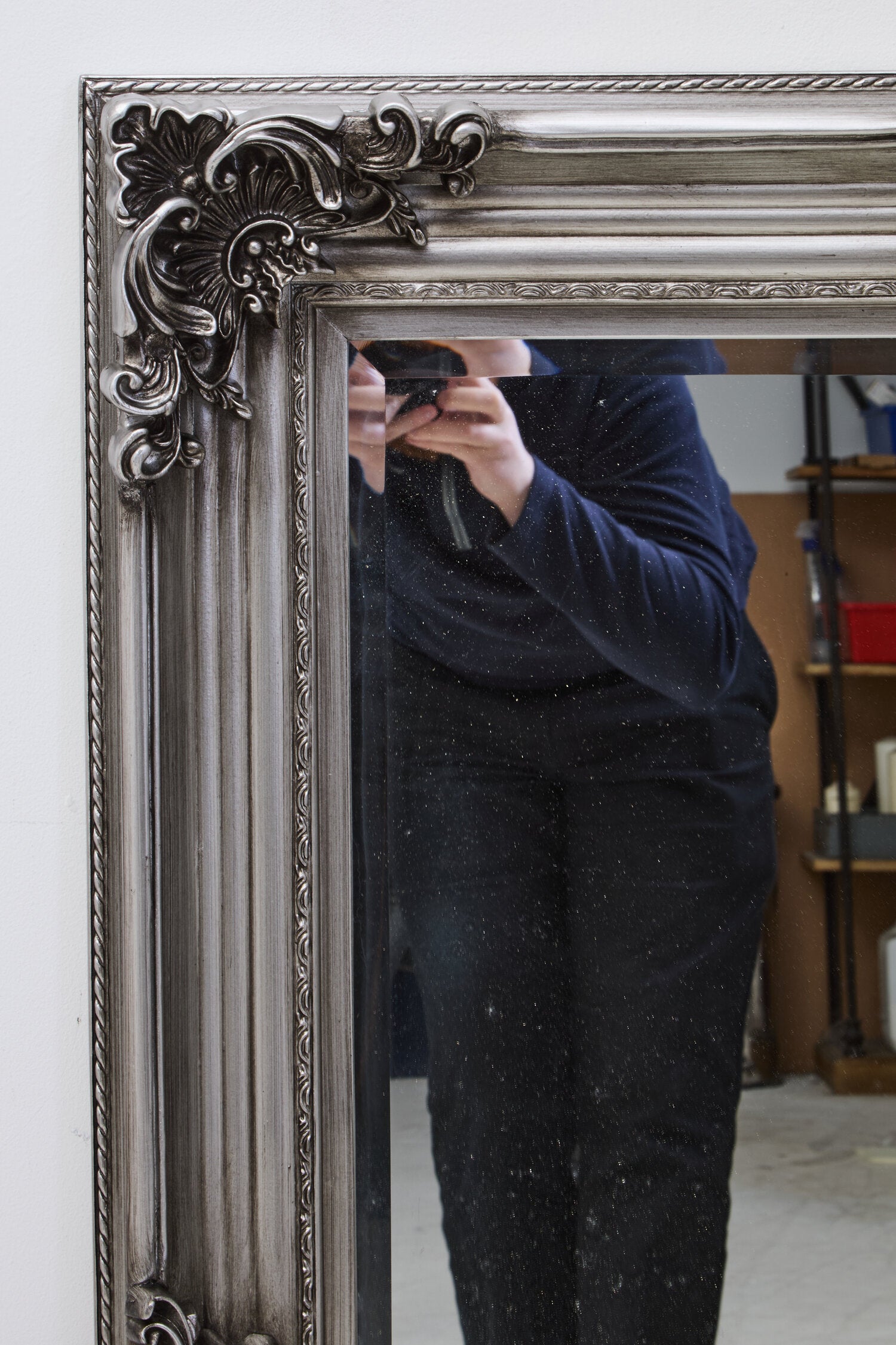 Lora Silver Wooden Frame Wall Mirror