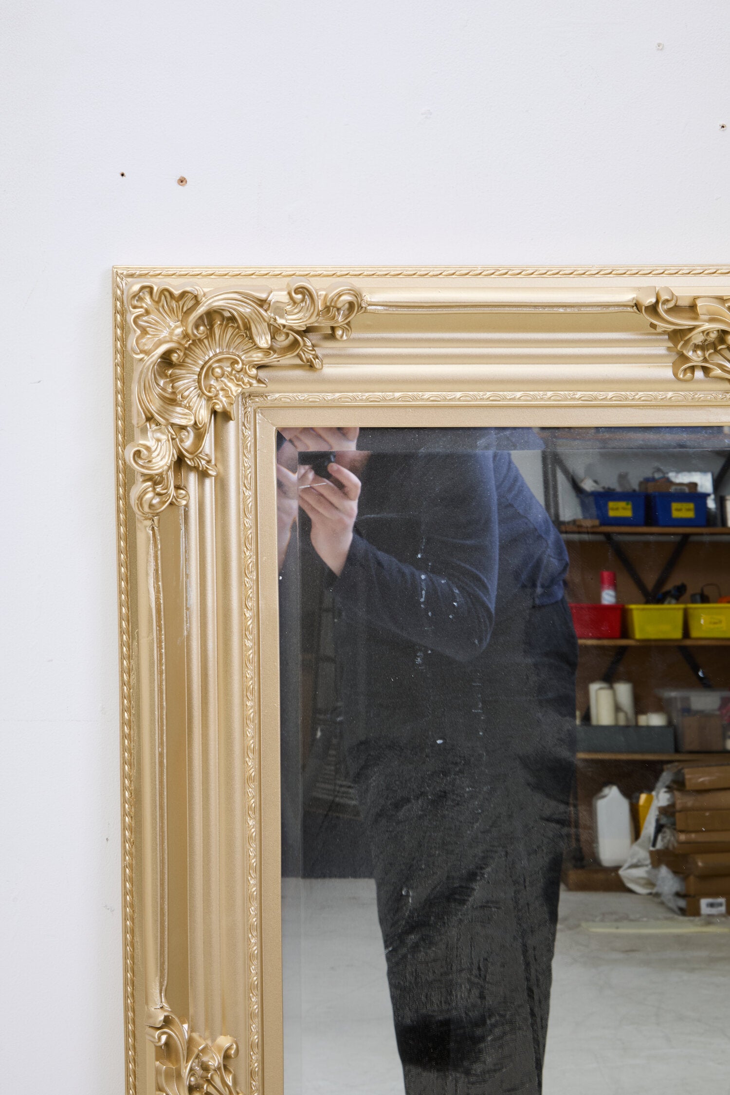 Lora Gold Finish Wooden Frame Wall Mirror
