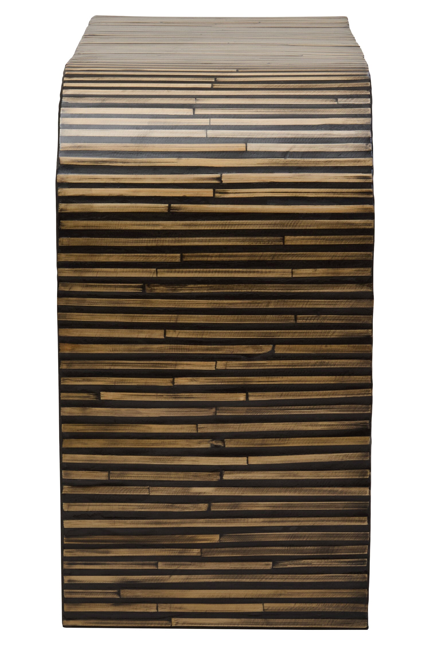 Bambusa Bamboo Inlay Curved Console Table