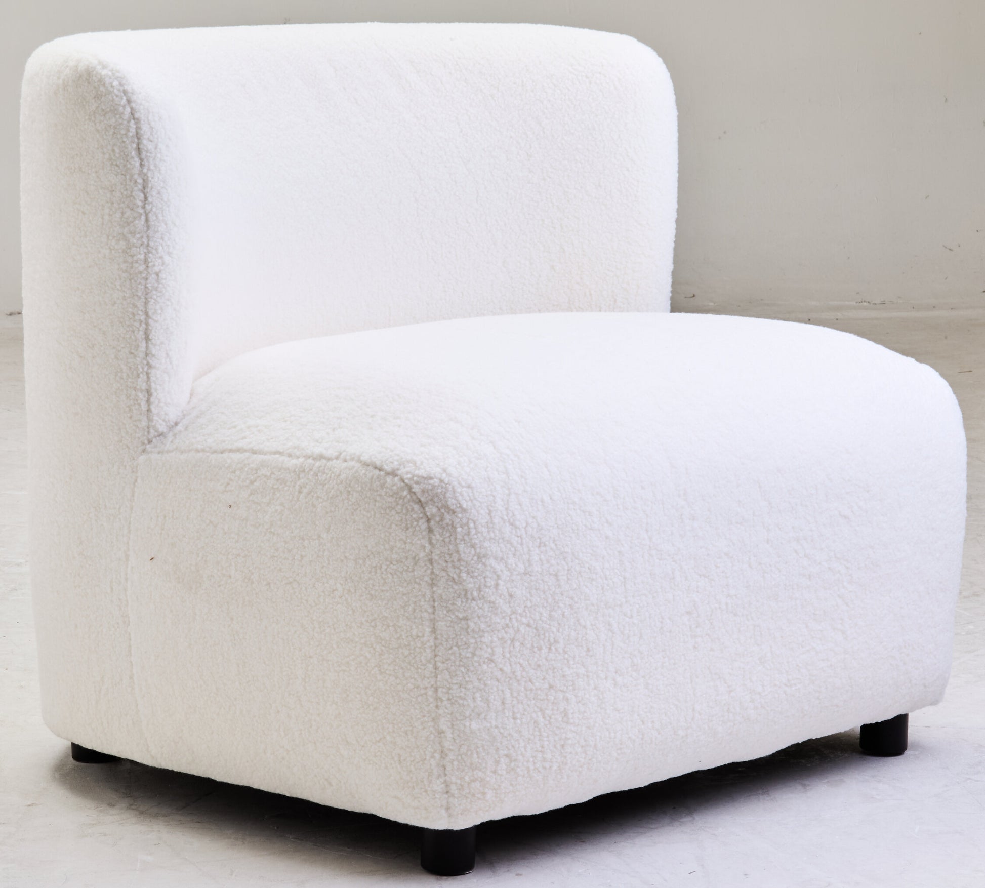 Montreal Ivory Boucle Effect Armless Lounge Chair