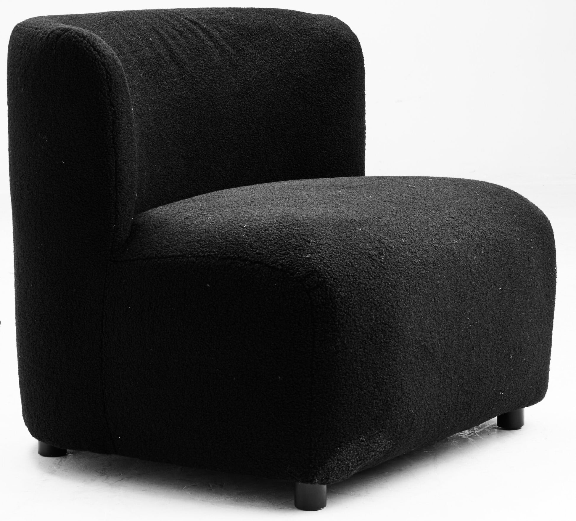 Montreal Black Boucle Effect Armless Lounge Chair