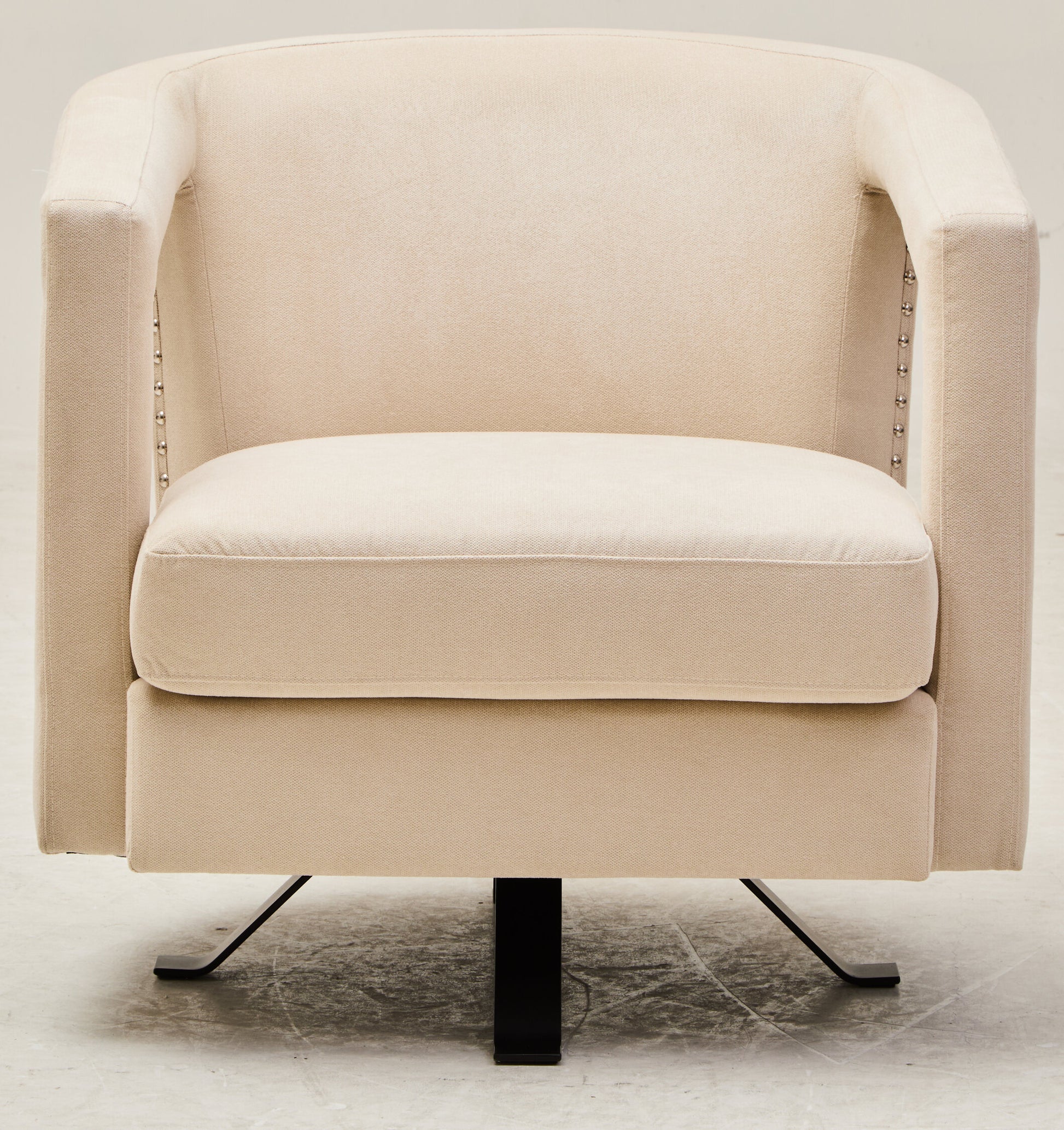 Hestia Beige Velvet Swivel Chair