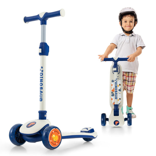 Kick Scooter with Extra Wide Deck and LED Lighted PU Wheels-White