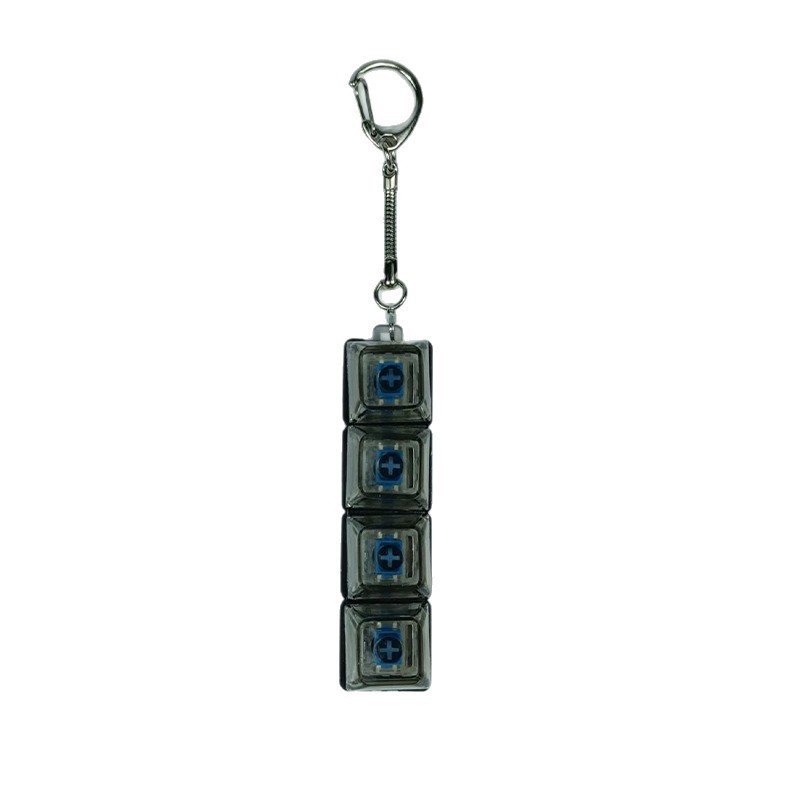 4Keys Mechanical Keyboard Electronic Luminous Transparent Crystal Height Pressure Reduction Finger Button Anti Stress Keycap Toy Schoolbag Pendant Keychain Decompression Clicker Gadget Gift | Luxury Home Accessories | Heulog Glow