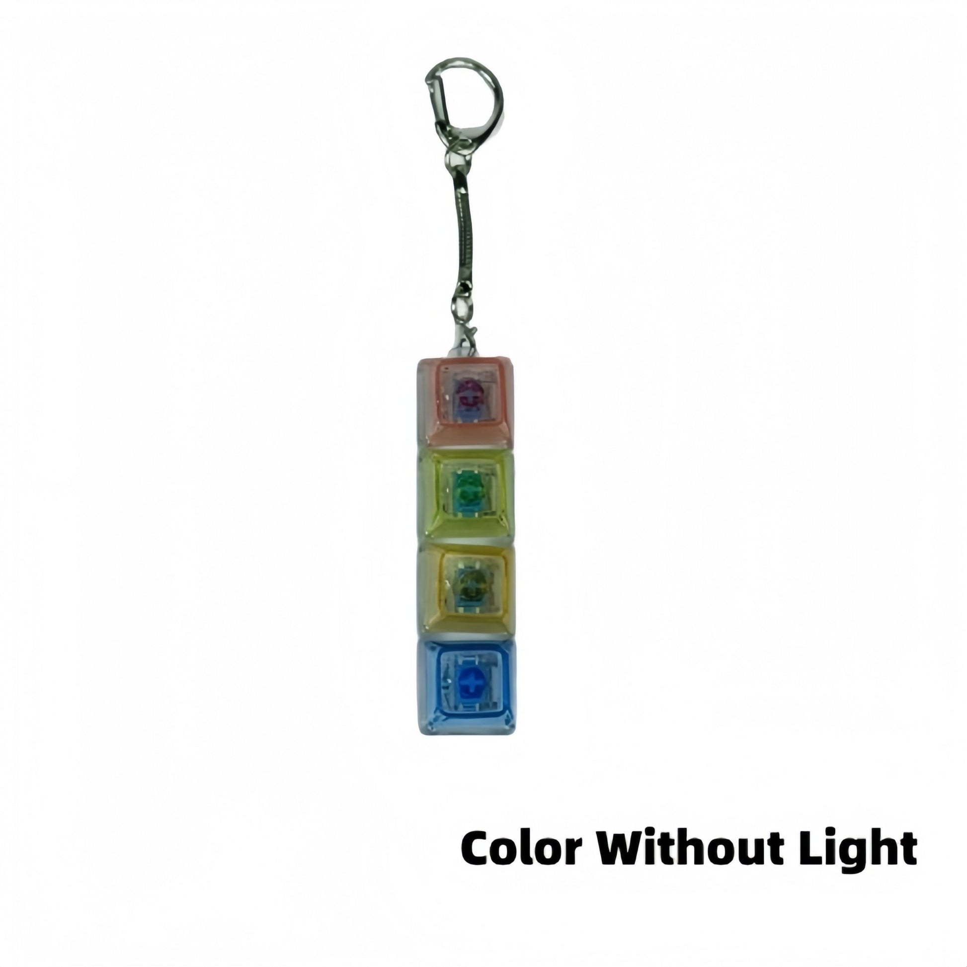 4Keys Mechanical Keyboard Electronic Luminous Transparent Crystal Height Pressure Reduction Finger Button Anti Stress Keycap Toy Schoolbag Pendant Keychain Decompression Clicker Gadget Gift | Luxury Home Accessories | Heulog Glow