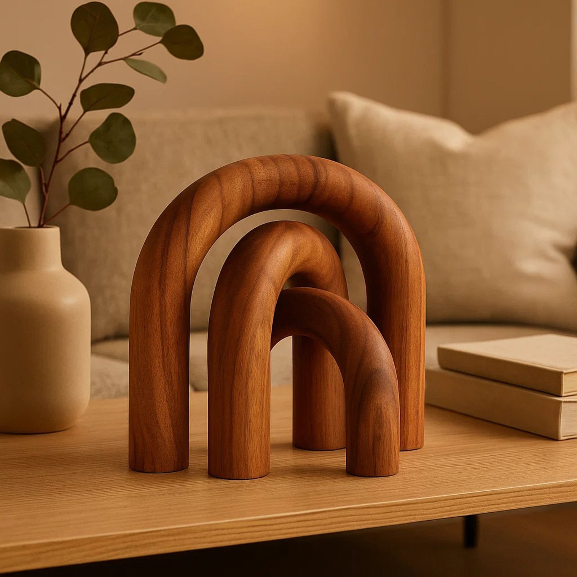 Cato Natural Wood Arch Sculpture