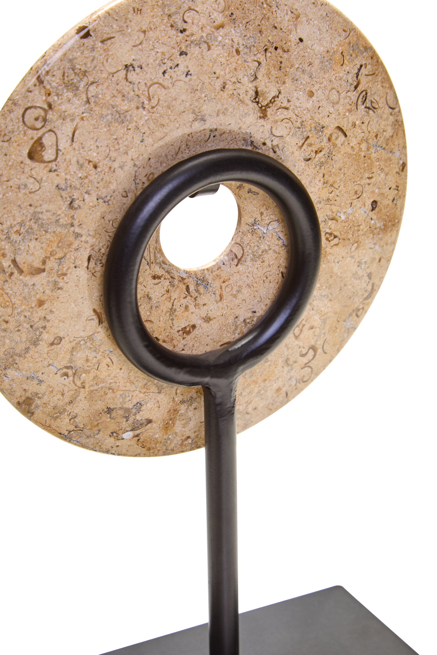 Zoro Extra Small Natural Speckled Marble Round Dia 15cm Disc Sculpture