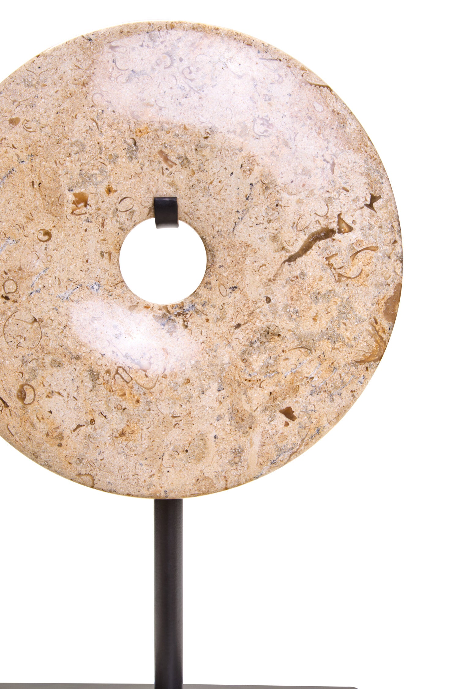 Zoro Extra Small Natural Speckled Marble Round Dia 15cm Disc Sculpture