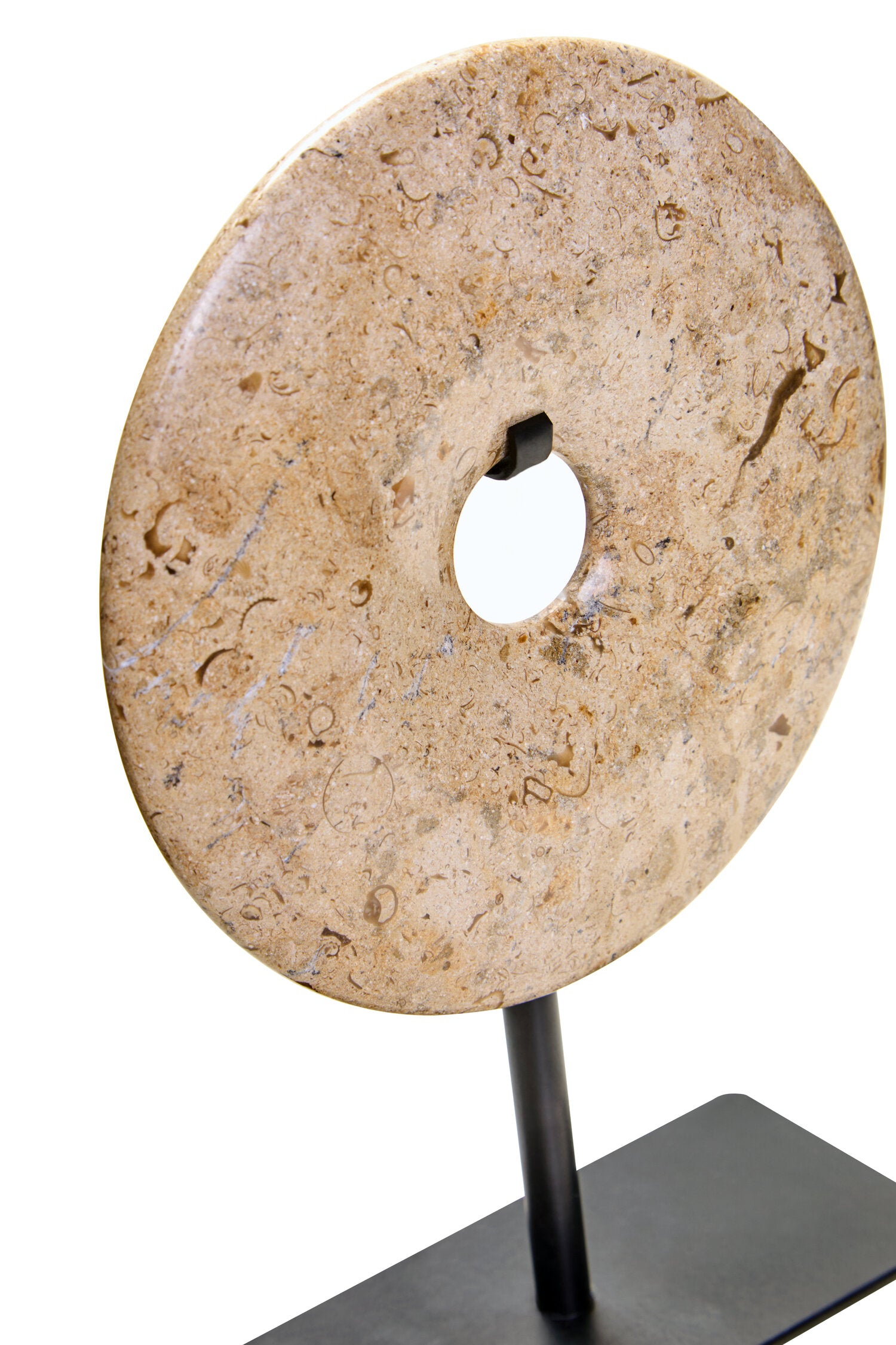 Zoro Extra Small Natural Speckled Marble Round Dia 15cm Disc Sculpture