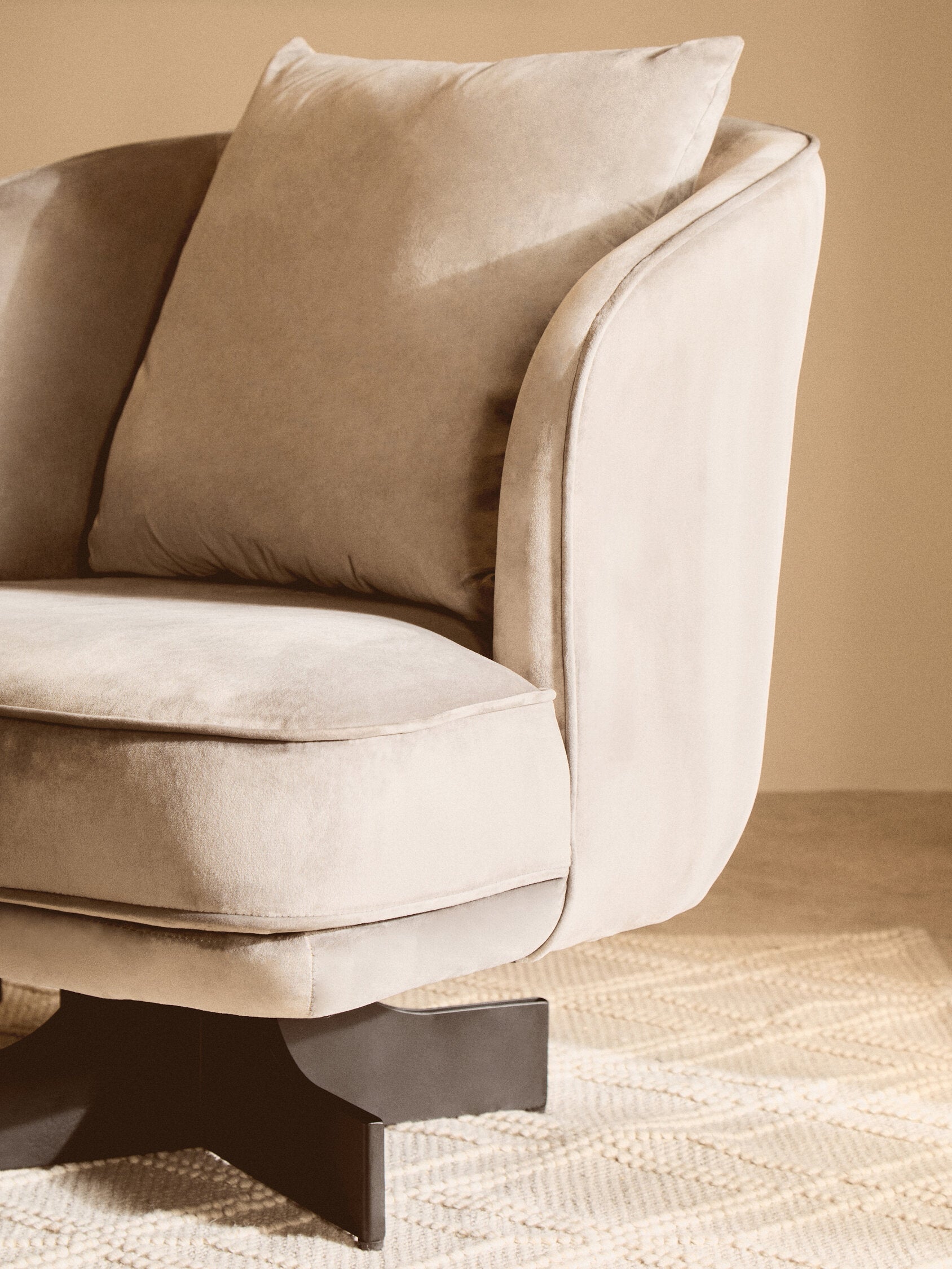 Hale Grey Velvet Swivel Chair