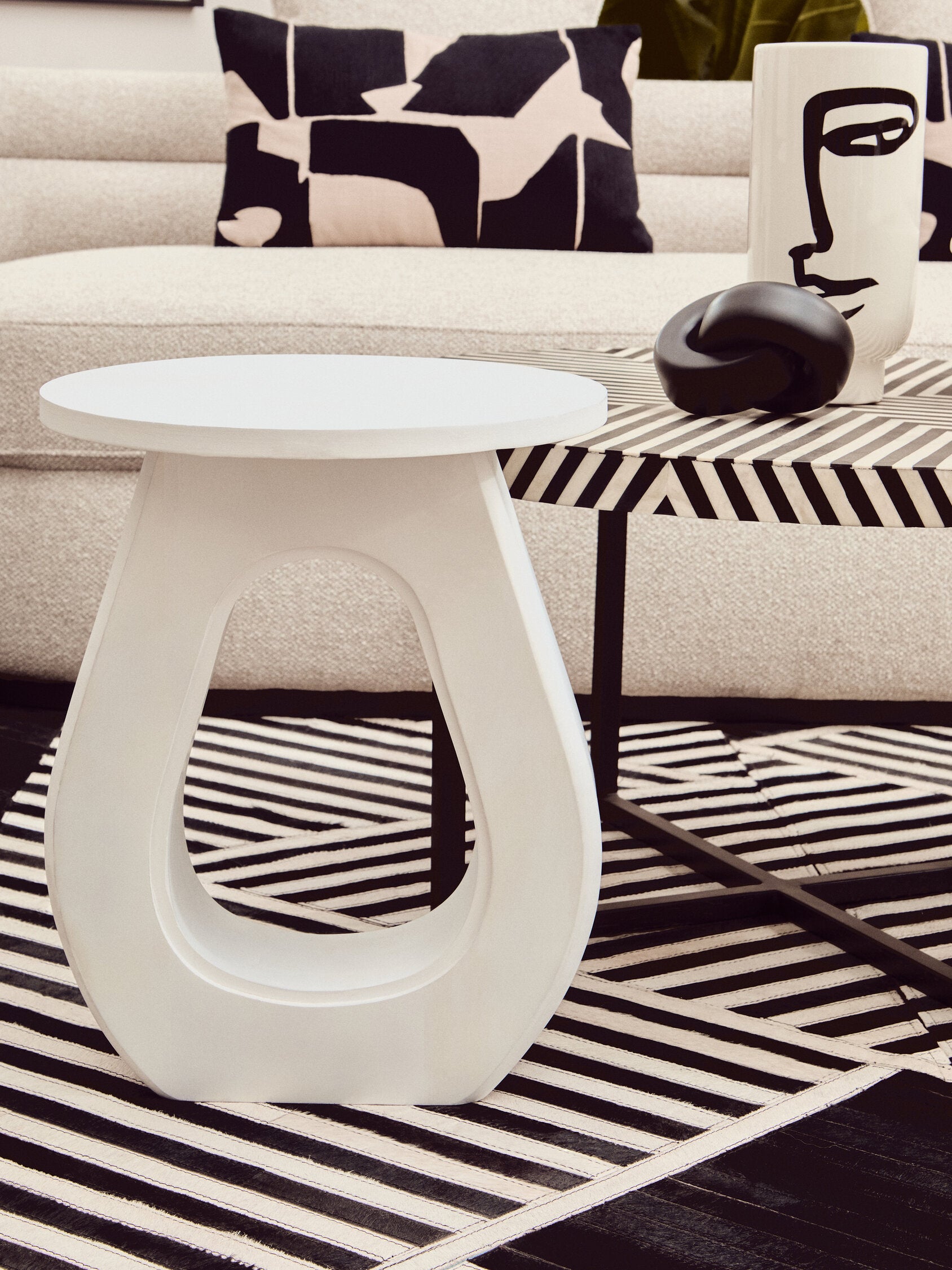 Walsa Whitewash Mango Wood Accent Table