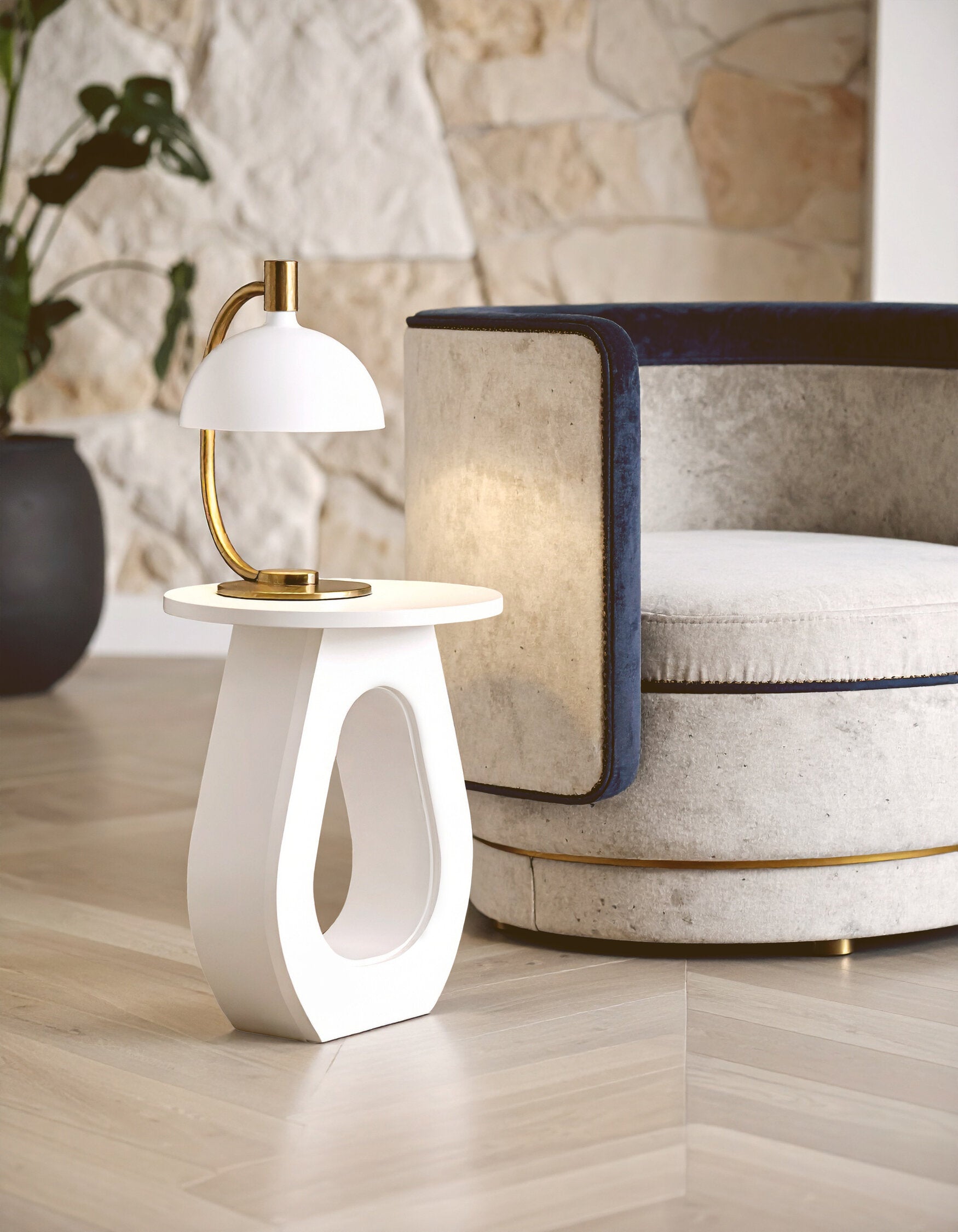 Walsa Whitewash Mango Wood Accent Table